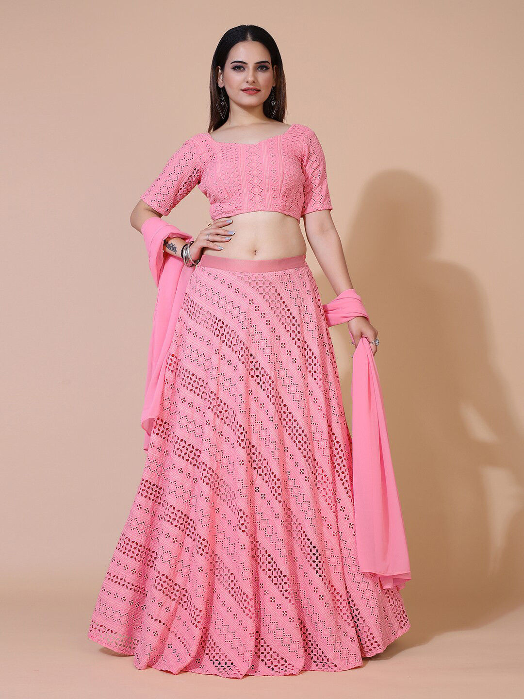 

PRENEA Pink Ready to Wear Lehenga & Blouse With Dupatta