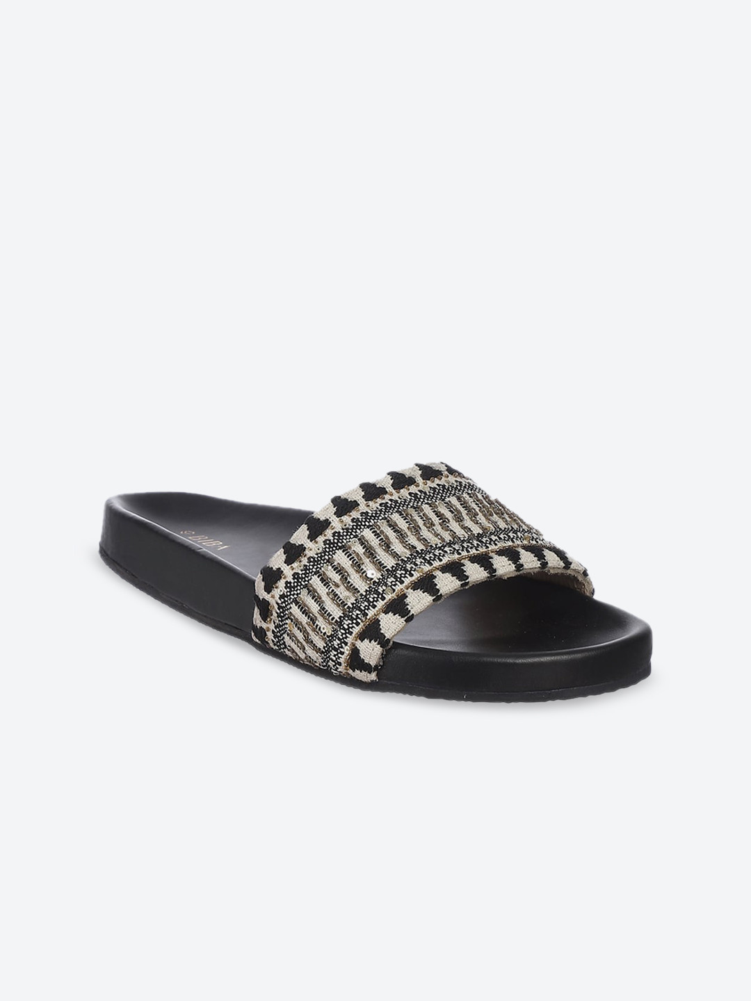 

Biba Women Black and Cream Open Toe Flats