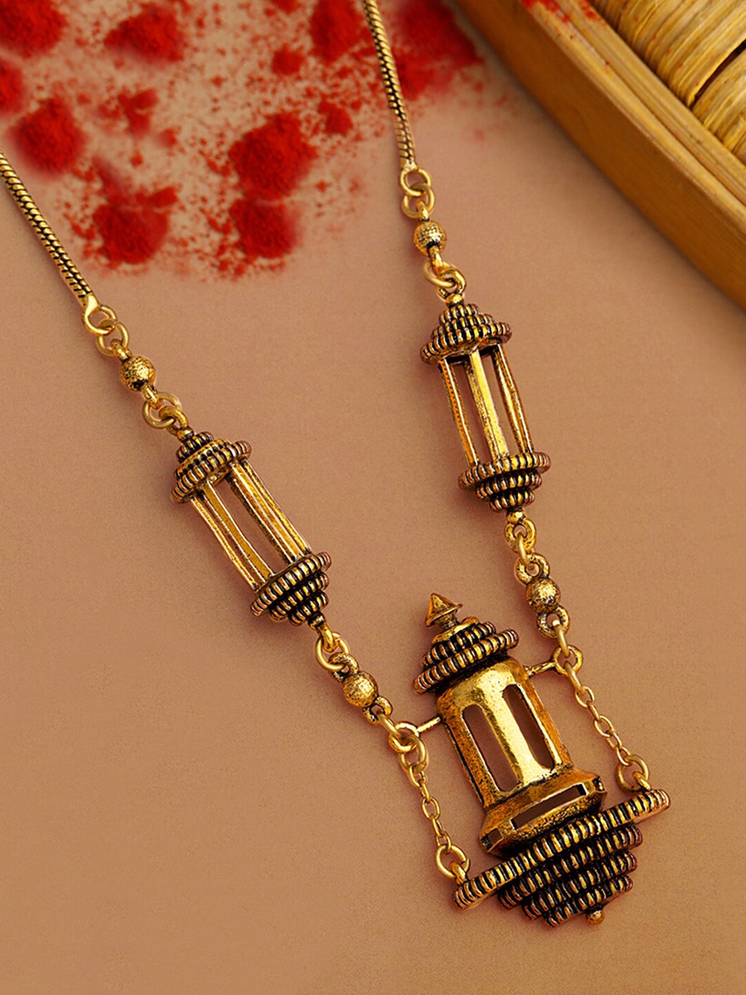 

Voylla Gold-Toned & Silver-Toned Brass Gold-Plated Necklace