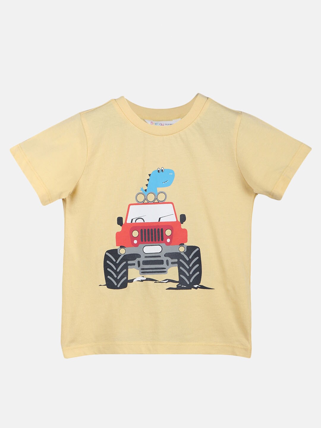 

Beebay Boys Yellow & Red Printed Applique T-shirt