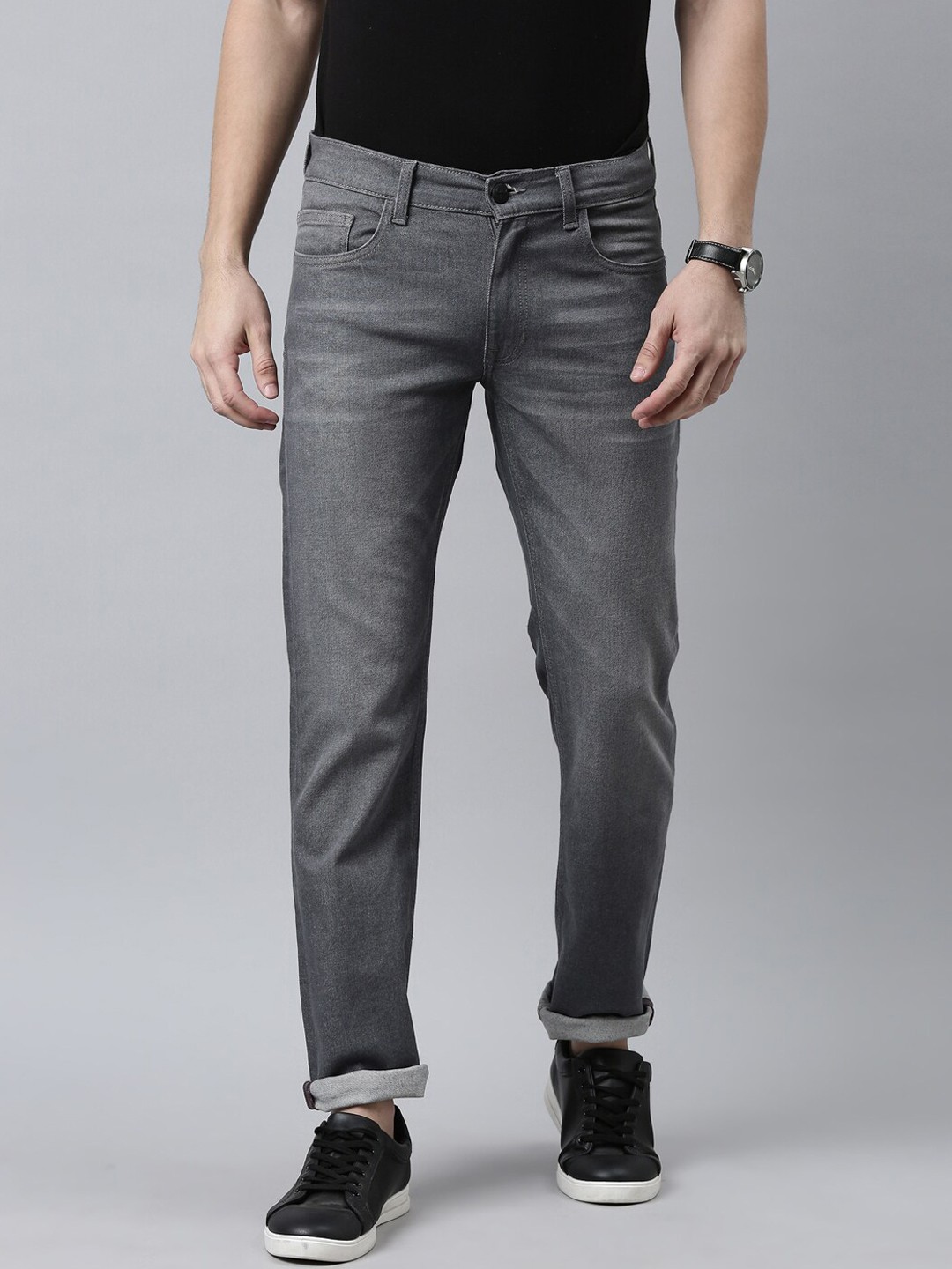 

American Bull Men Grey Light Fade Stretchable Jeans