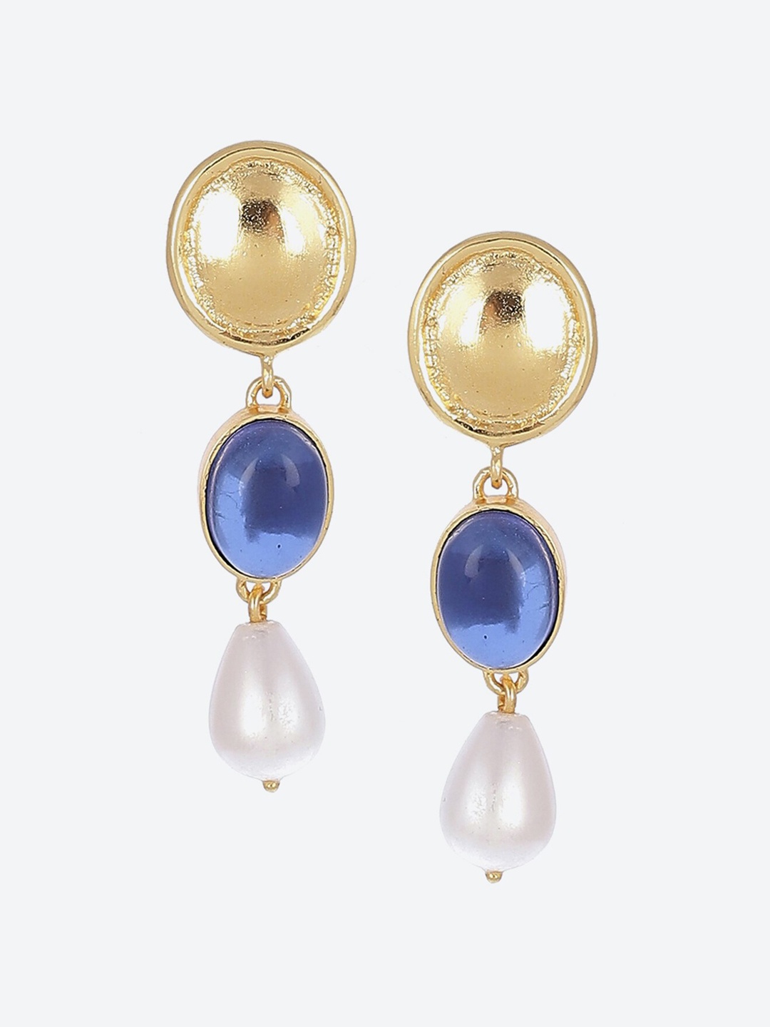 

Biba Blue & Gold-Toned Contemporary Drop Earrings