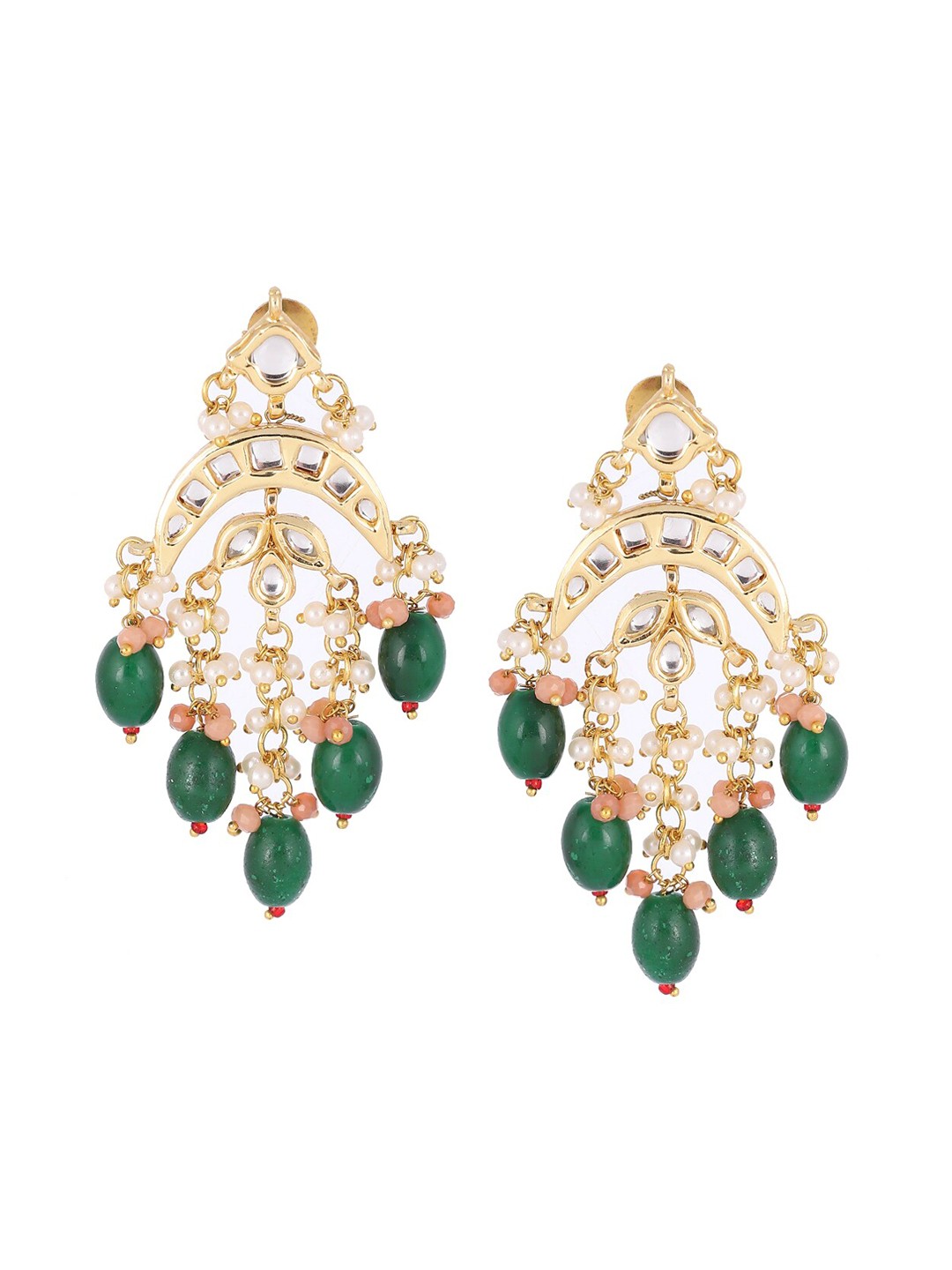 

Biba Women Gold Plated Green Contemporary drop Earrings