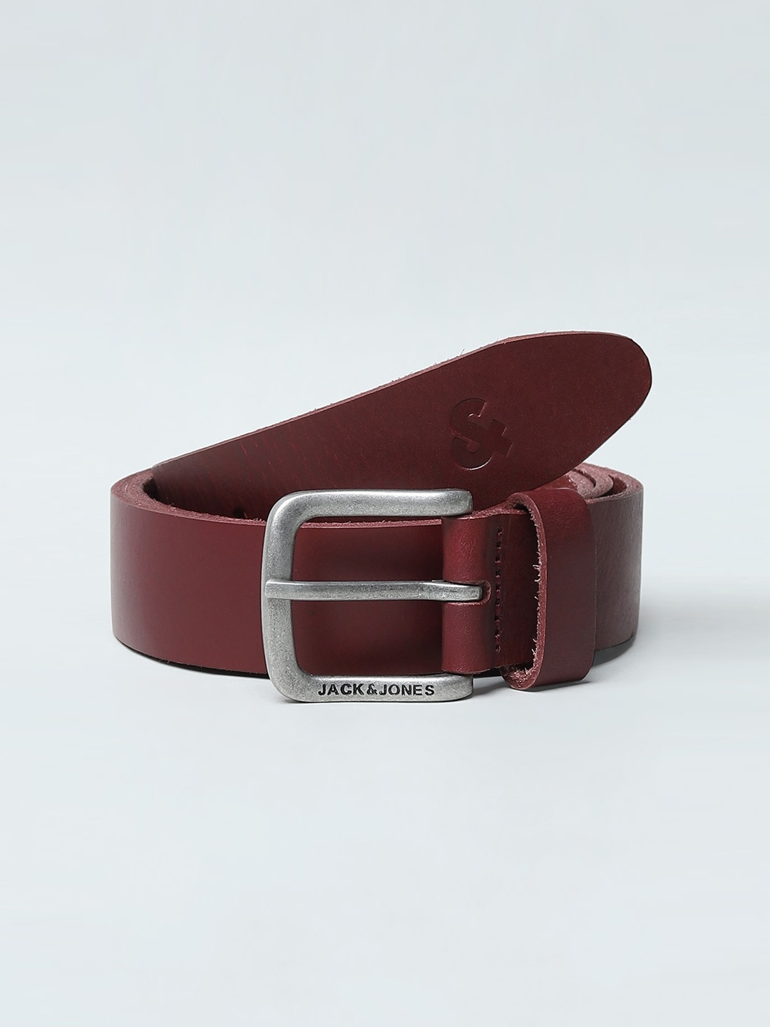 

Jack & Jones Men Leather Formal Belt, Maroon