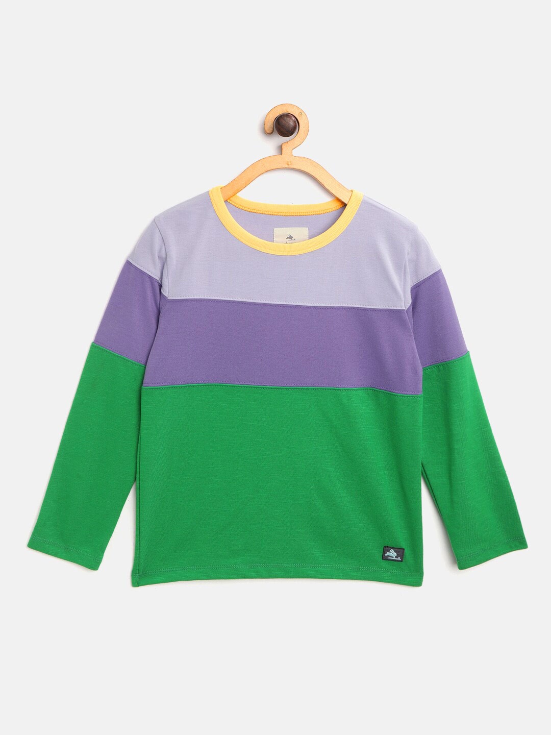 

Cherry Crumble Boys Purple & Green Colourblocked T-shirt