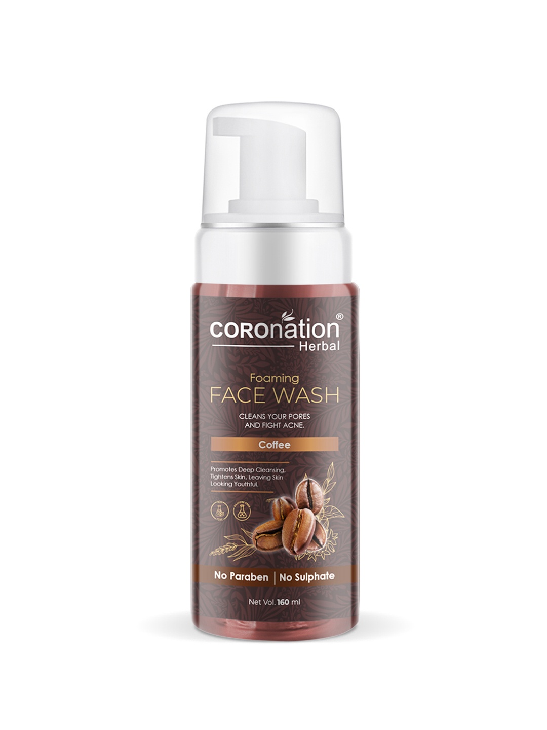 

COROnation Herbal Coffee Foaming Face Wash 160 ml, Brown