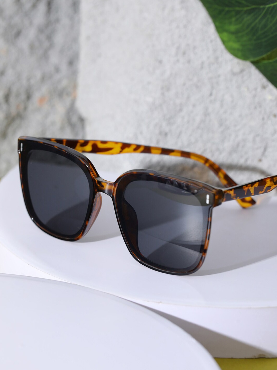 

Jazz and Sizzle Women Black Lens & Brown Wayfarer Sunglasses with UV Protected Lens