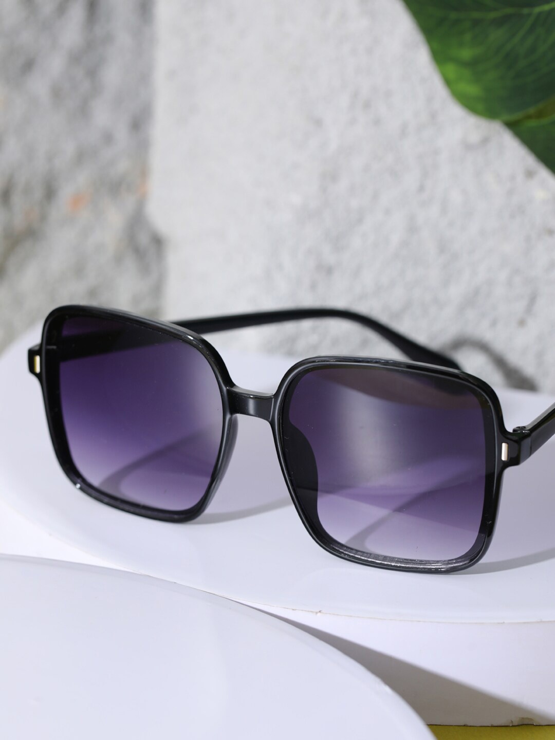 

Jazz and Sizzle Women Grey Lens & Black Square Sunglasses with UV Protected Lens