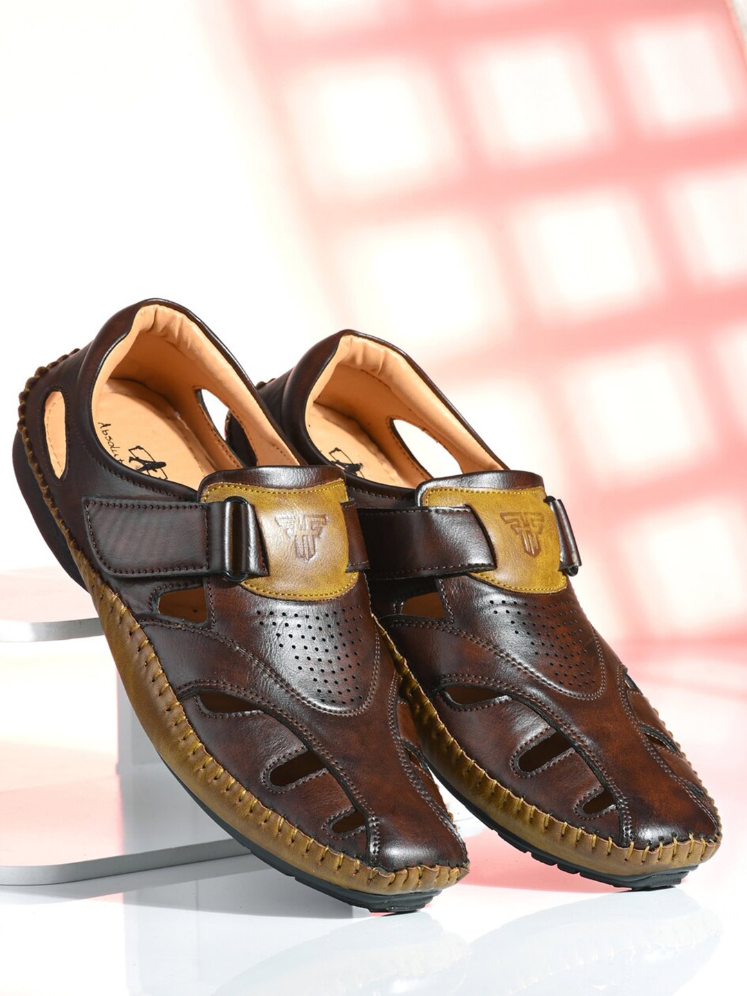 

Absolutee Shoes Men Brown Comfort Sandals