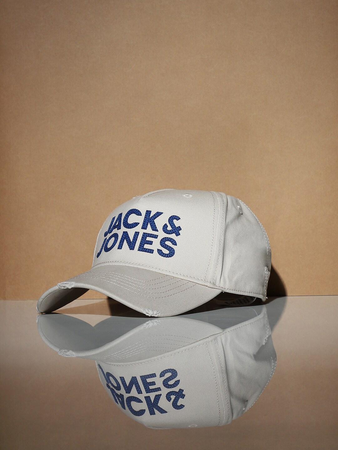 

Jack & Jones Men Beige & Blue Embroidered Baseball Cap