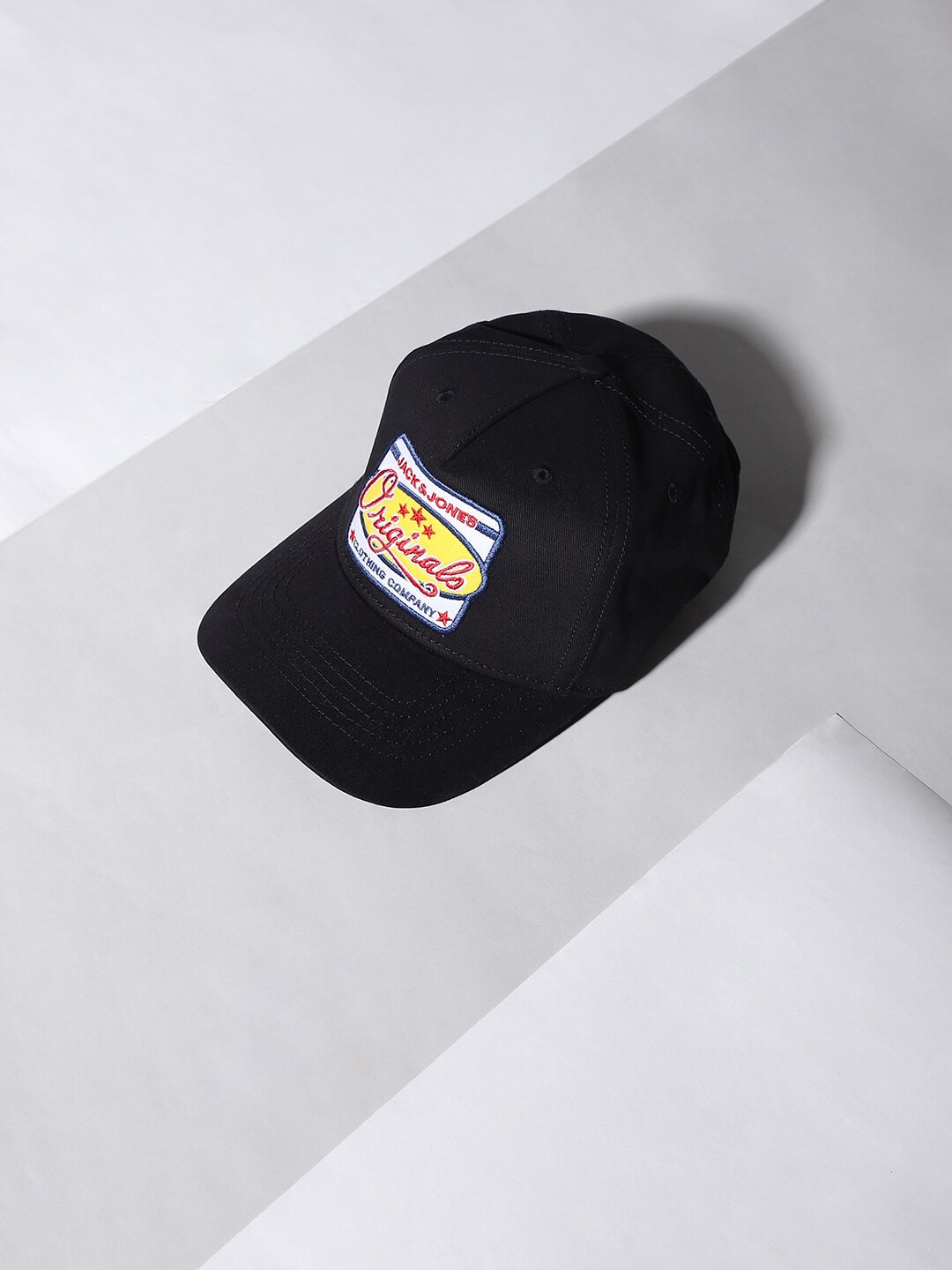 

Jack & Jones Men Black Embroidered Baseball Cap