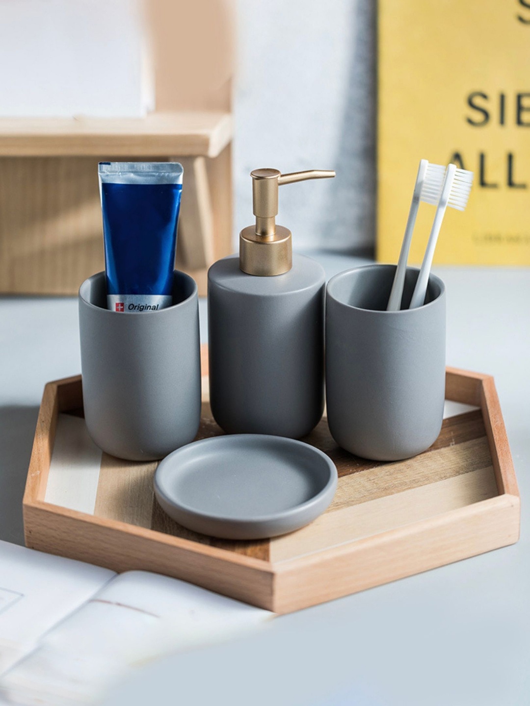 

Nestasia Grey 4 Pcs Bathroom Accessories Set