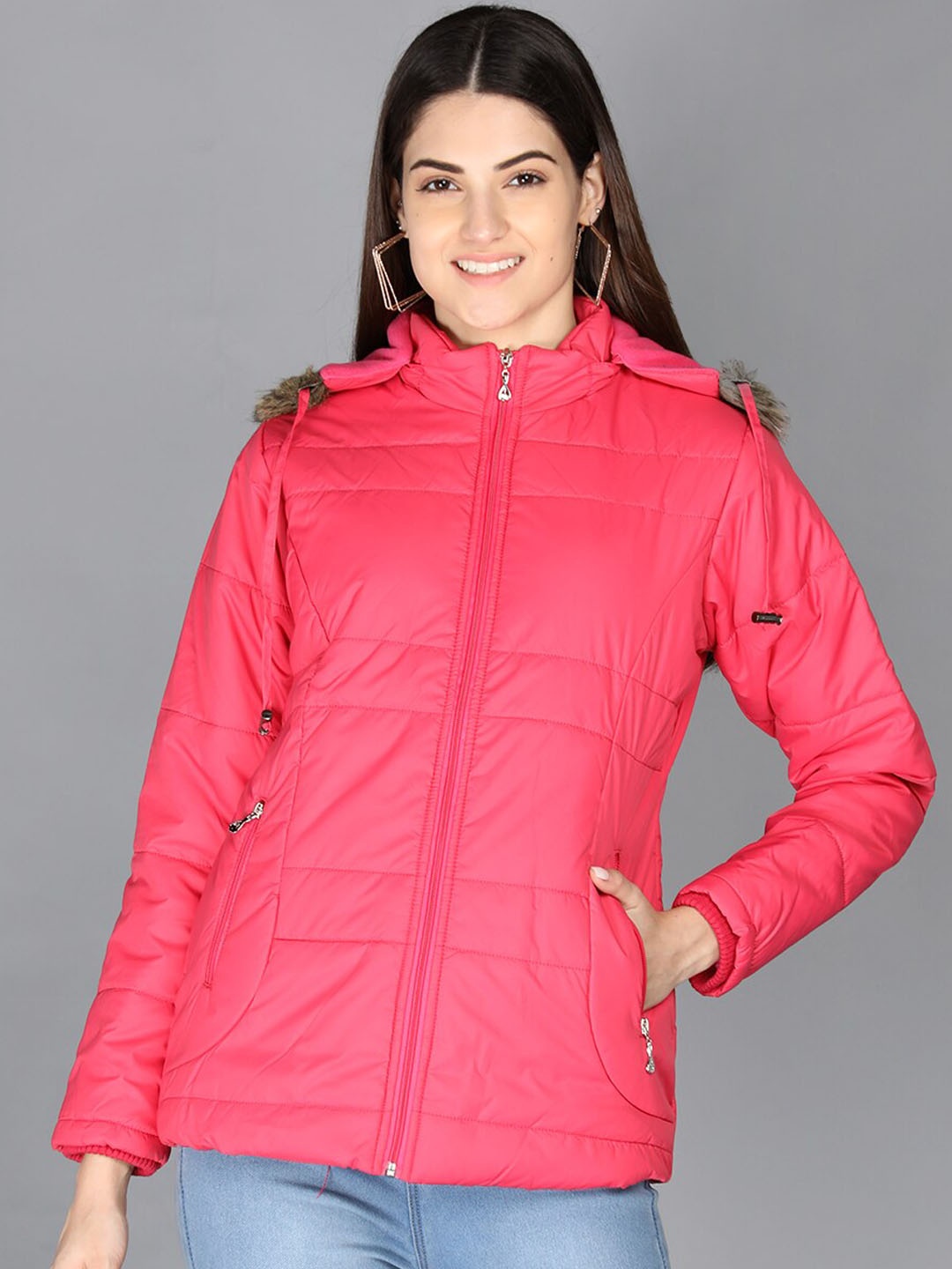 

PROTEX Women Pink Outdoor Winter Wear Parka Jacket