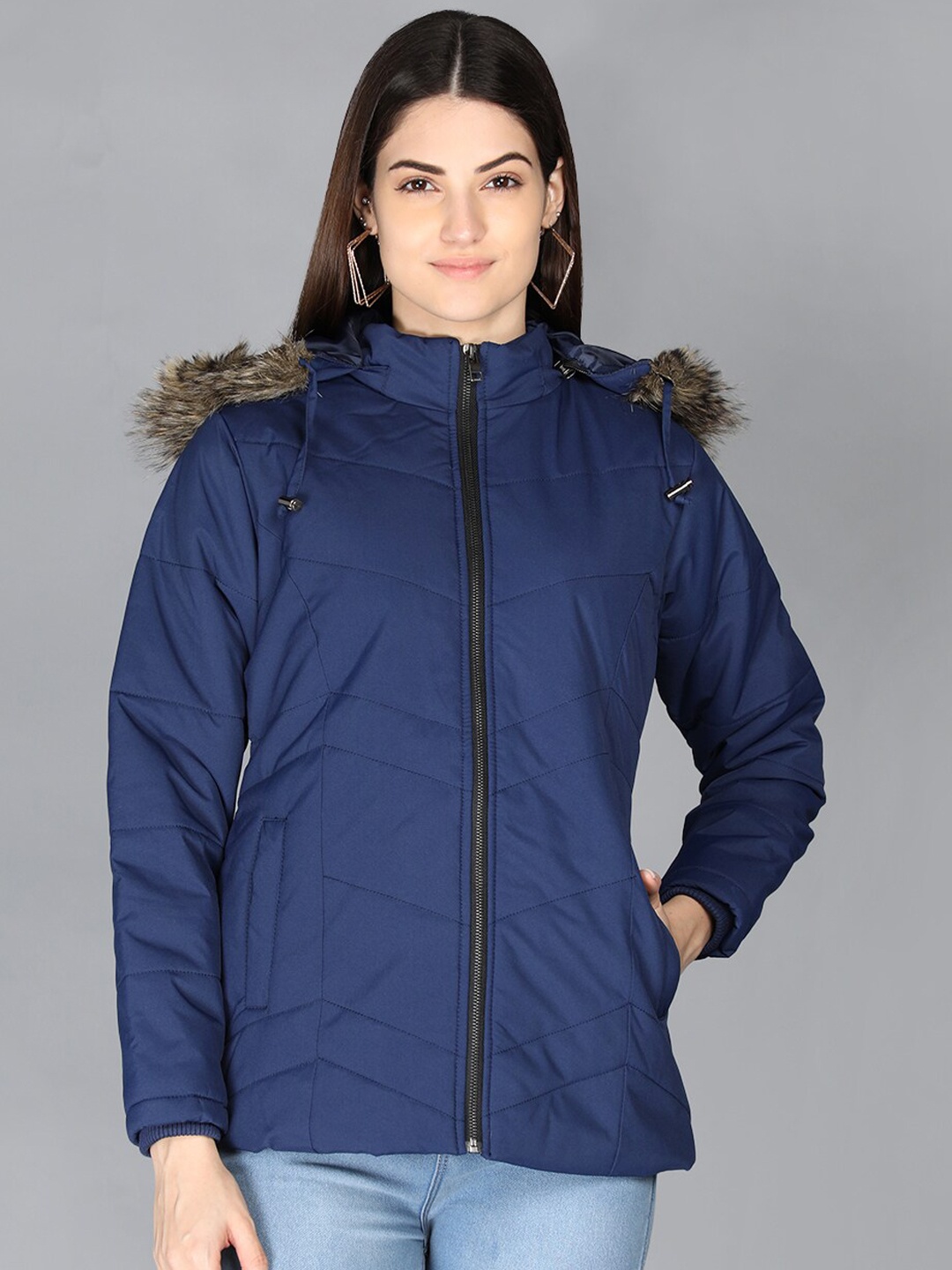 

PROTEX Women Blue Outdoor Stylish Winter Wear Parka Jacket