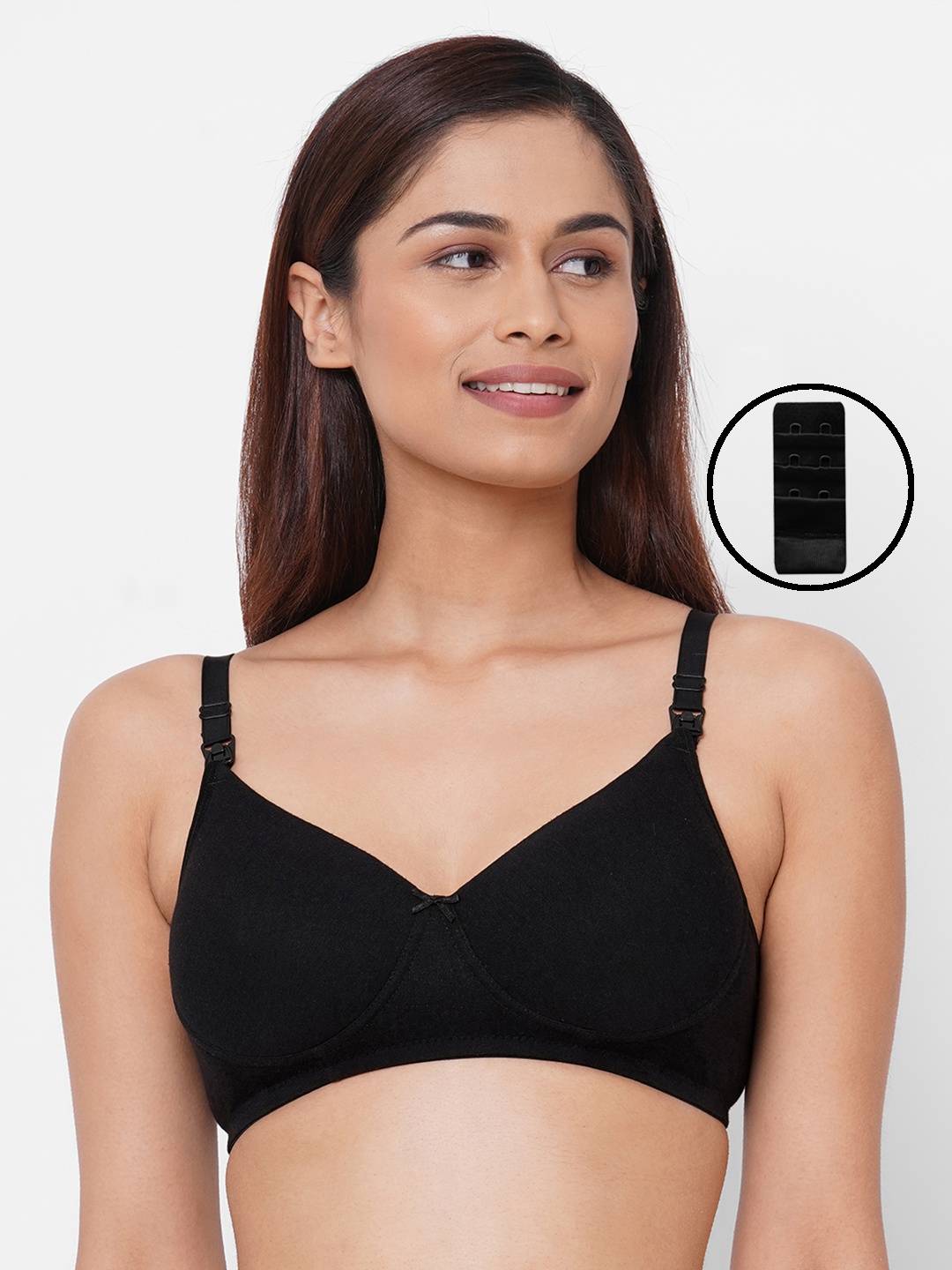 

Inner Sense Black Maternity Bra-Full Coverage Lightly Padded with an extender