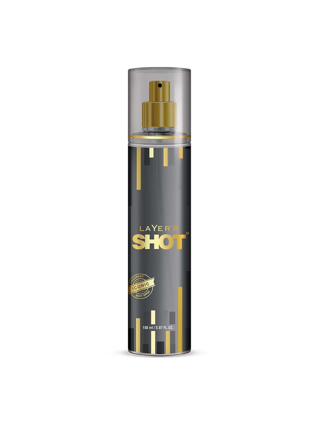 

Layerr Shot Men Gold Iconic Long Lasting Fragrant Body Spray - 150 ml, Grey