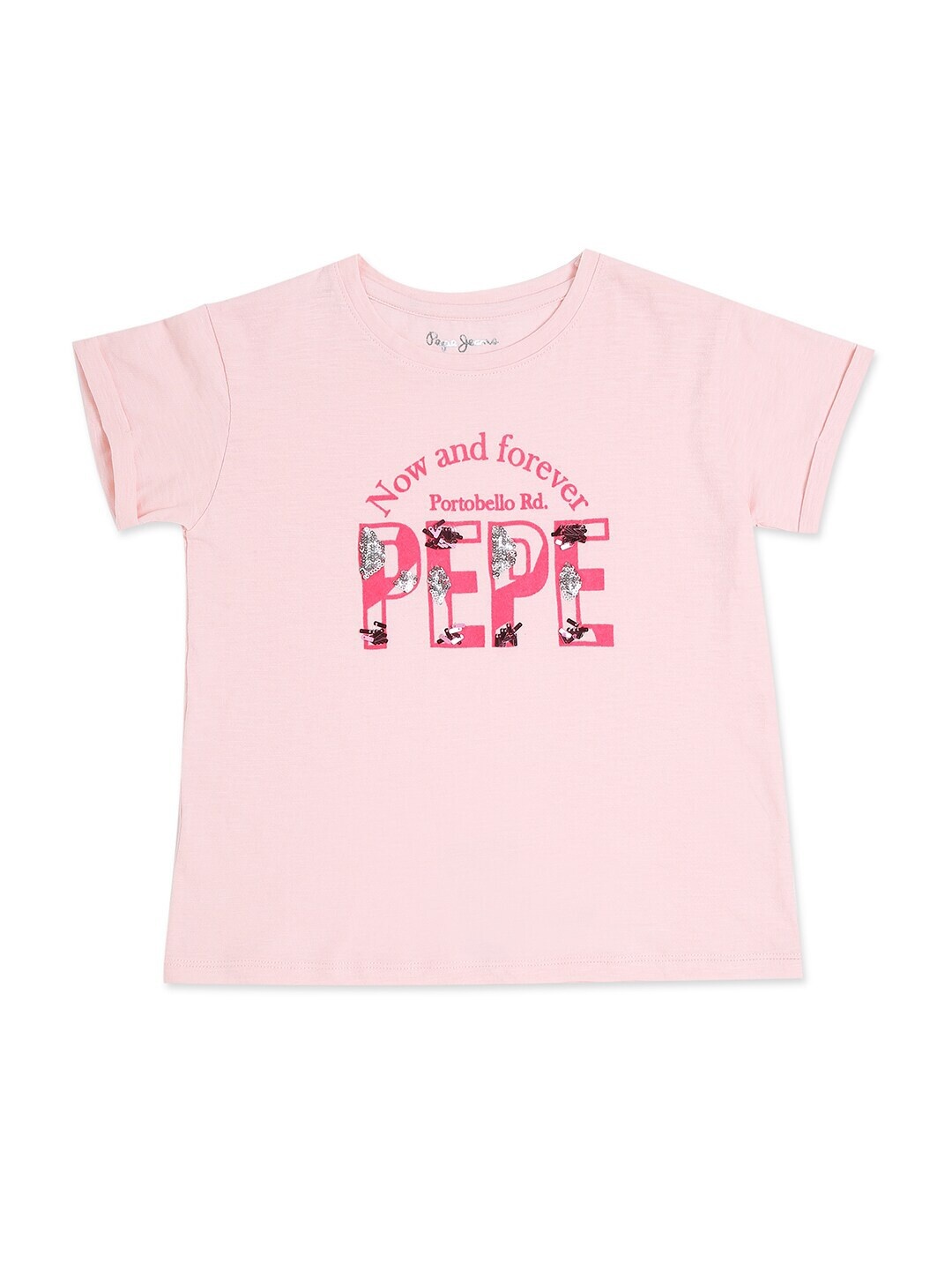 

Pepe Jeans Girls Pink Typography Printed T-shirt