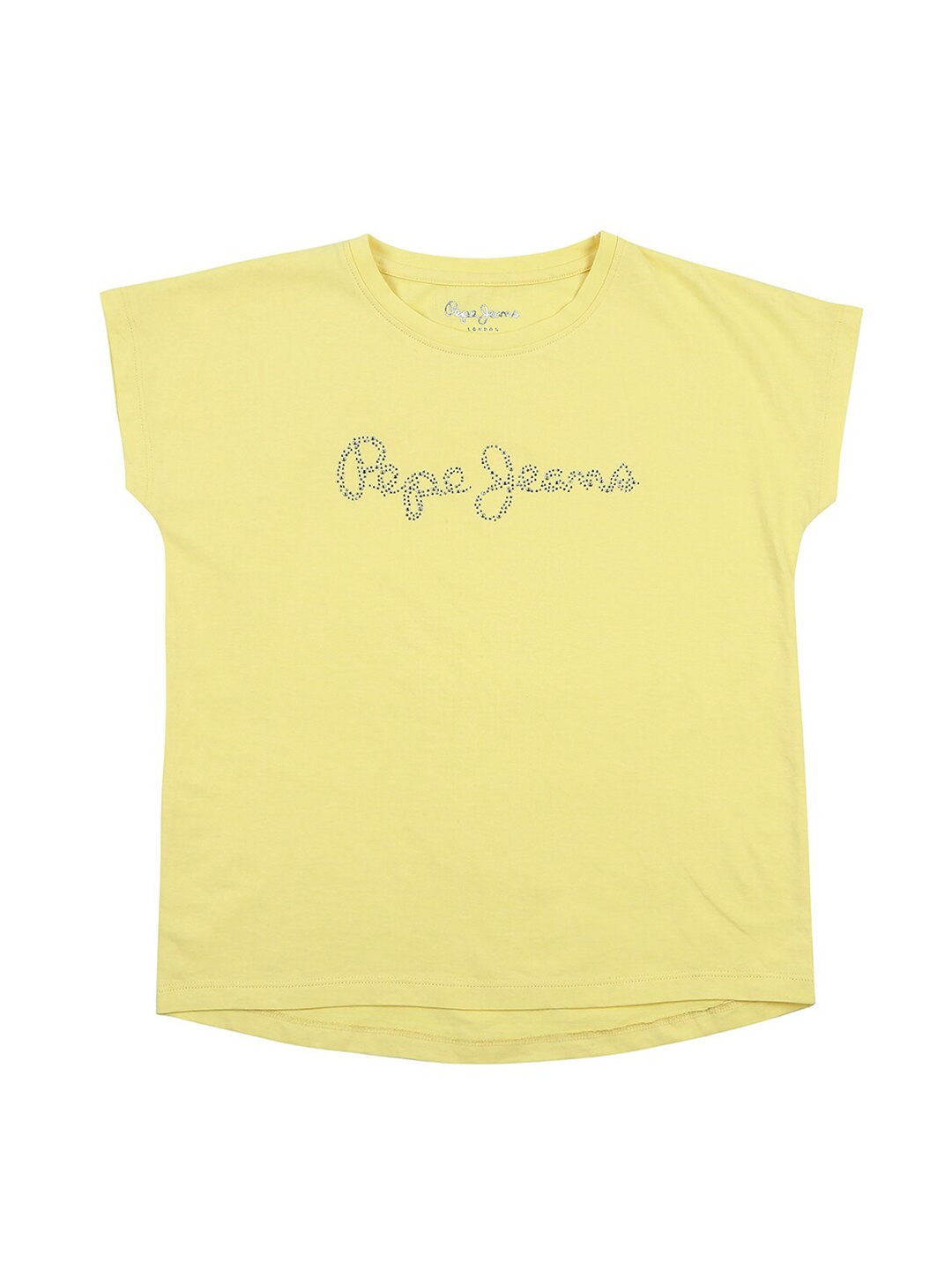 

Pepe Jeans Girls Yellow Typography Printed T-shirt