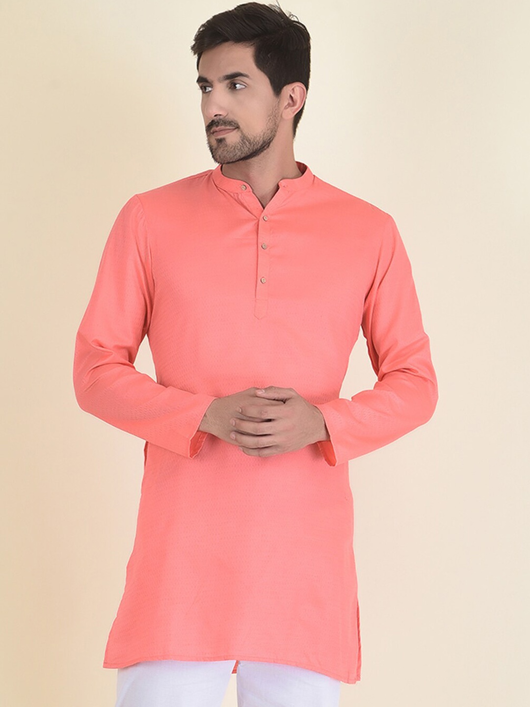 

DEYANN Men Pink Kurta with Pyjamas