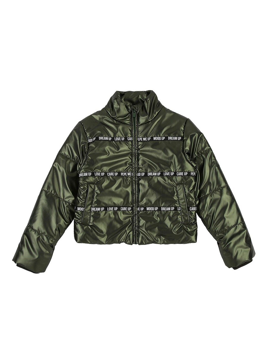 

Pepe Jeans Girls Green Camouflage Crop Bomber Jacket