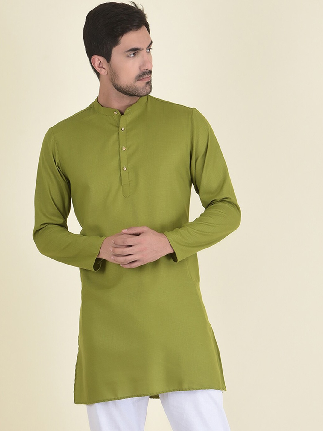 

DEYANN Men Green Pure Cotton Kurta with Pyjamas