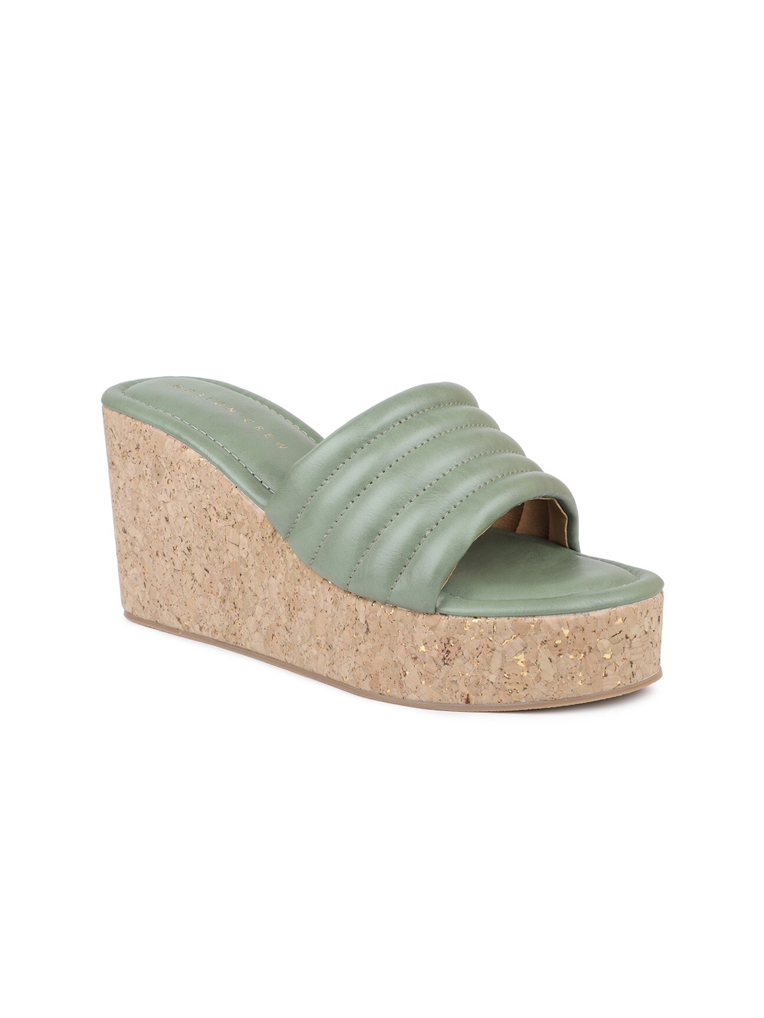 

DESIGN CREW Women Green Platform Sandals
