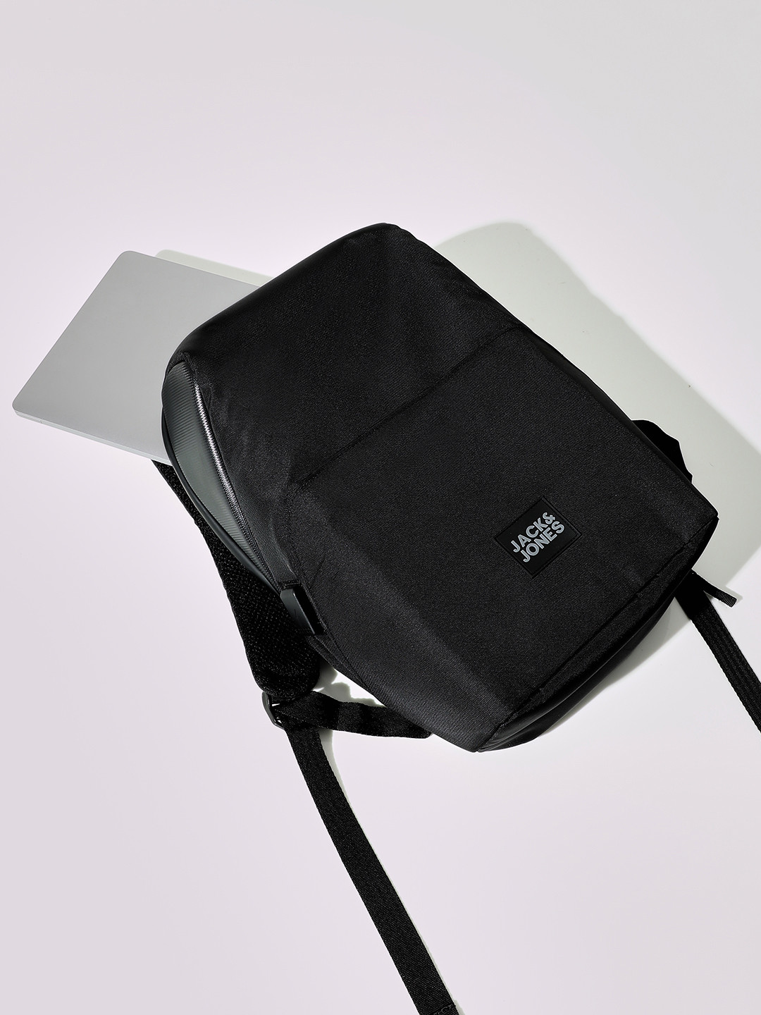 

Jack & Jones Men Black Solid Backpack