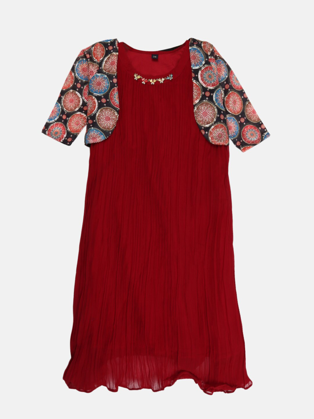 

V-Mart Maroon A-Line Dress