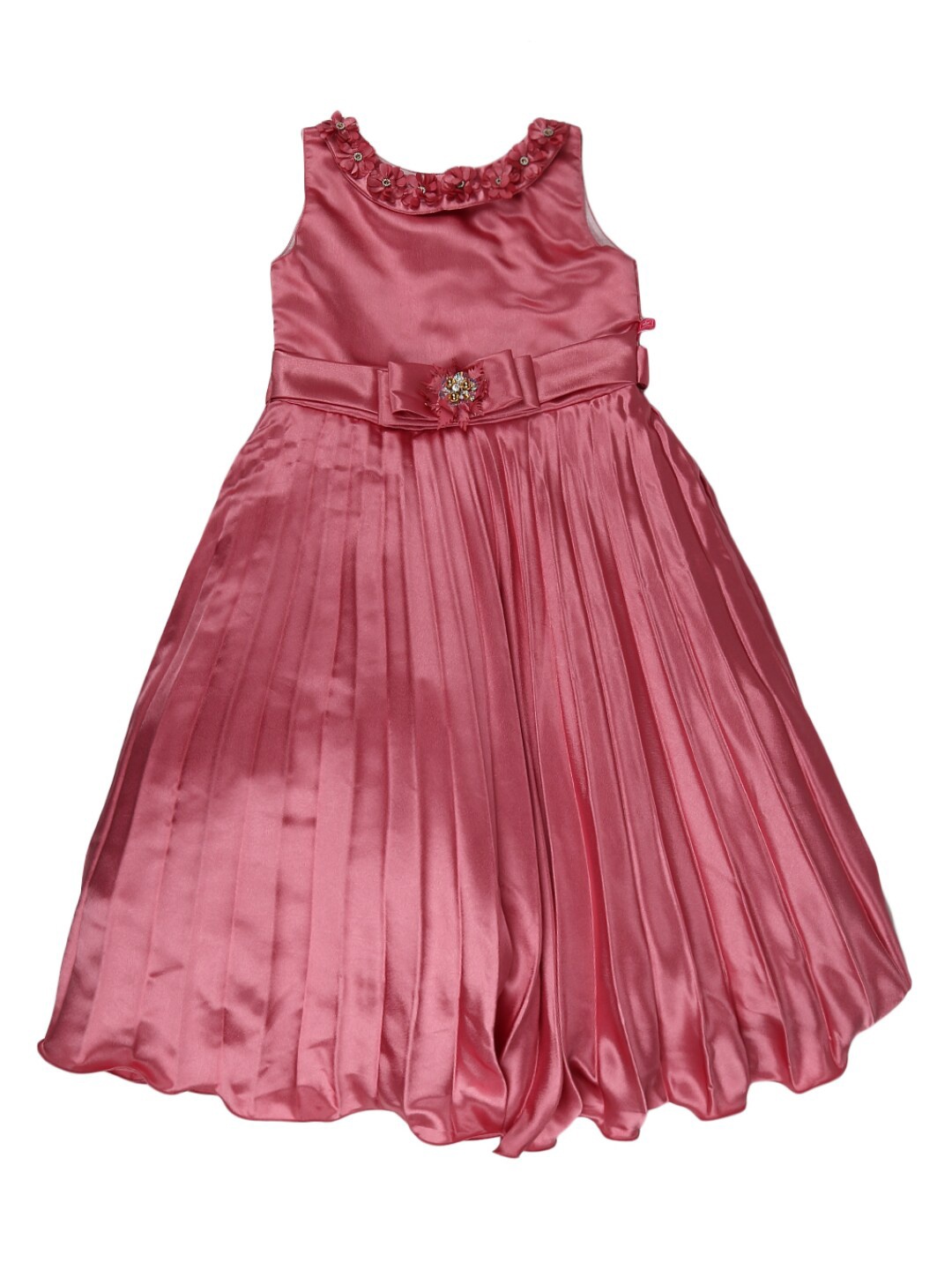 

V-Mart Girls Embellished Pink Satin Dress