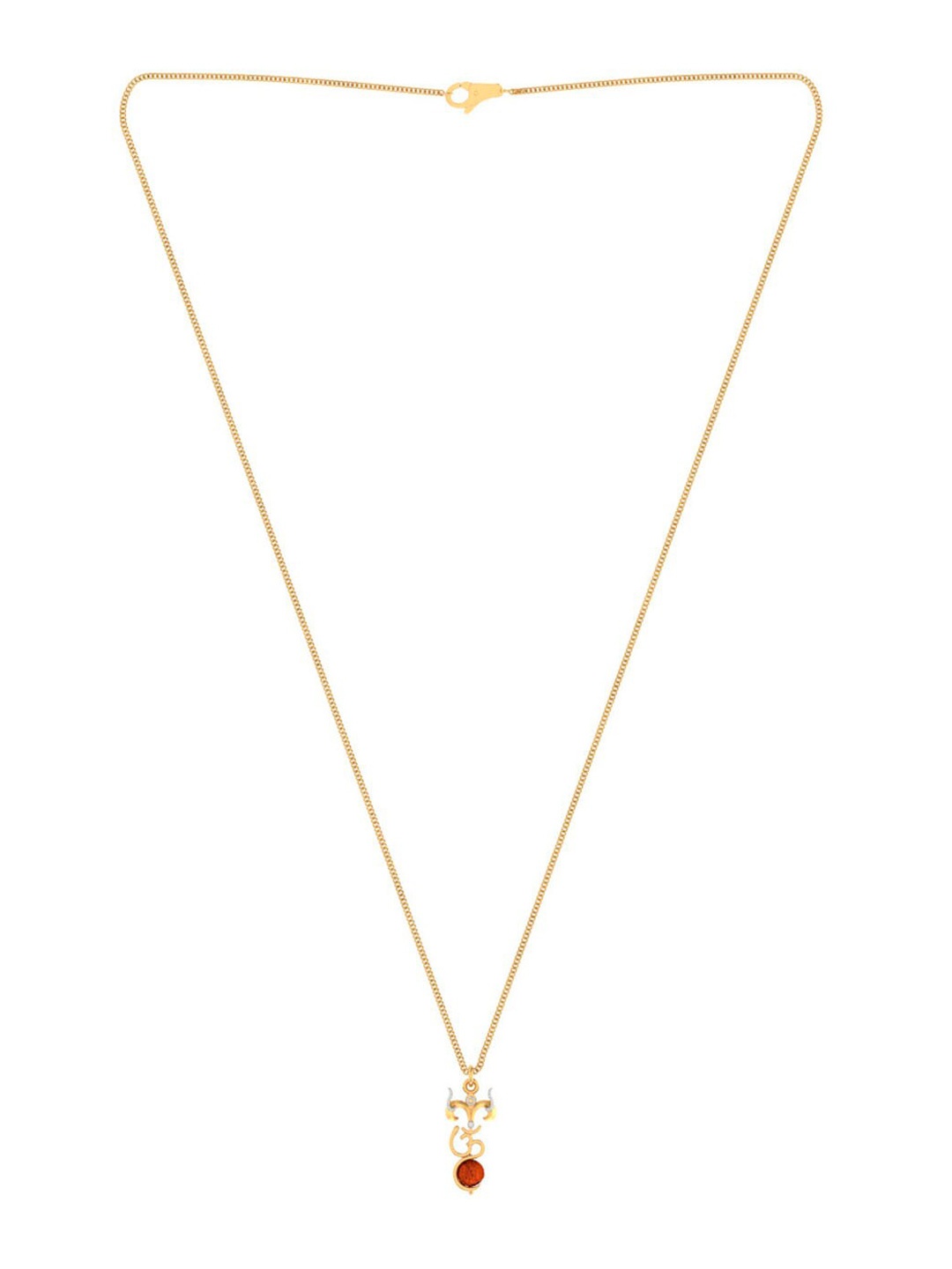 

Voylla Brown Gold-Plated Rudraksha Studded Pendant With Link Chain