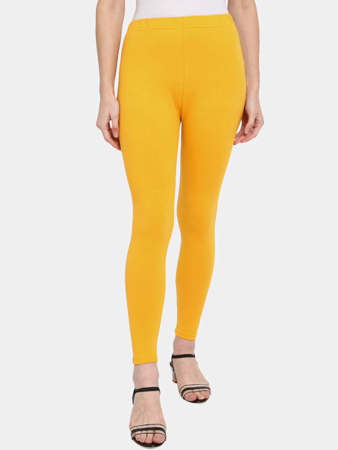 

Desi Mix Women Mustard Yellow Solid Ankle Length Leggings