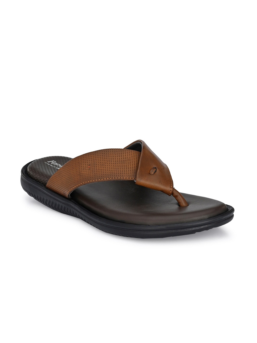 

birgos Men Tan & Black Comfort Sandals