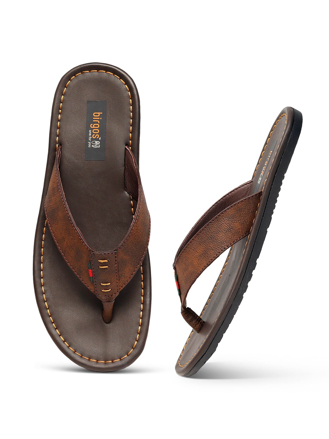 

birgos Men Brown Comfort Sandals