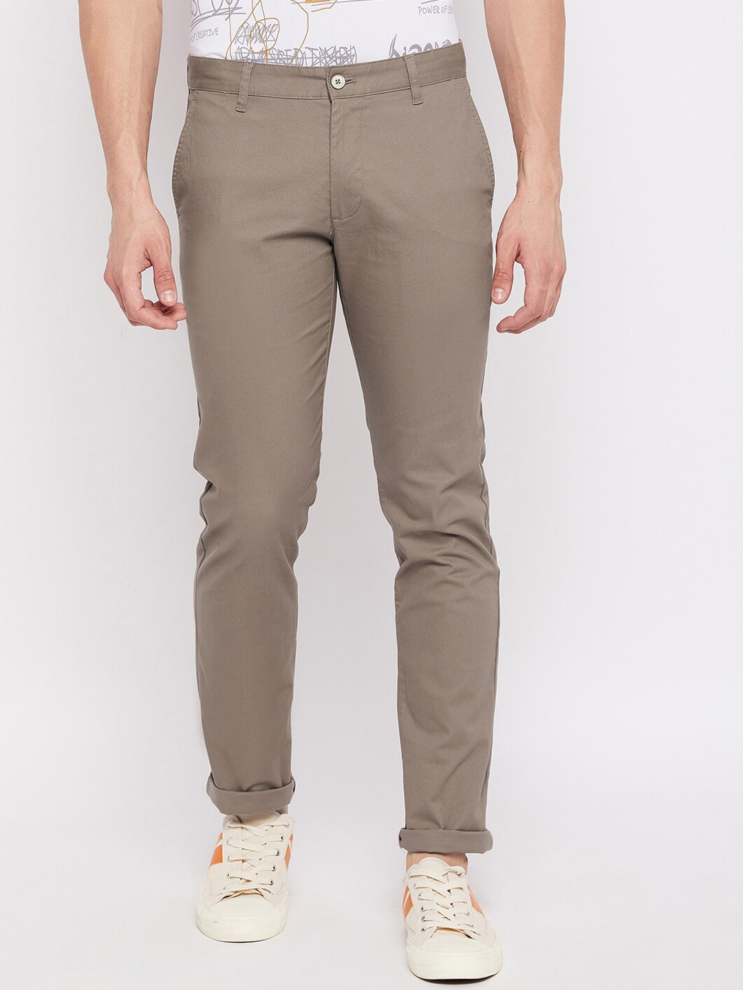 

Duke Men Brown Slim Fit Chinos Trousers