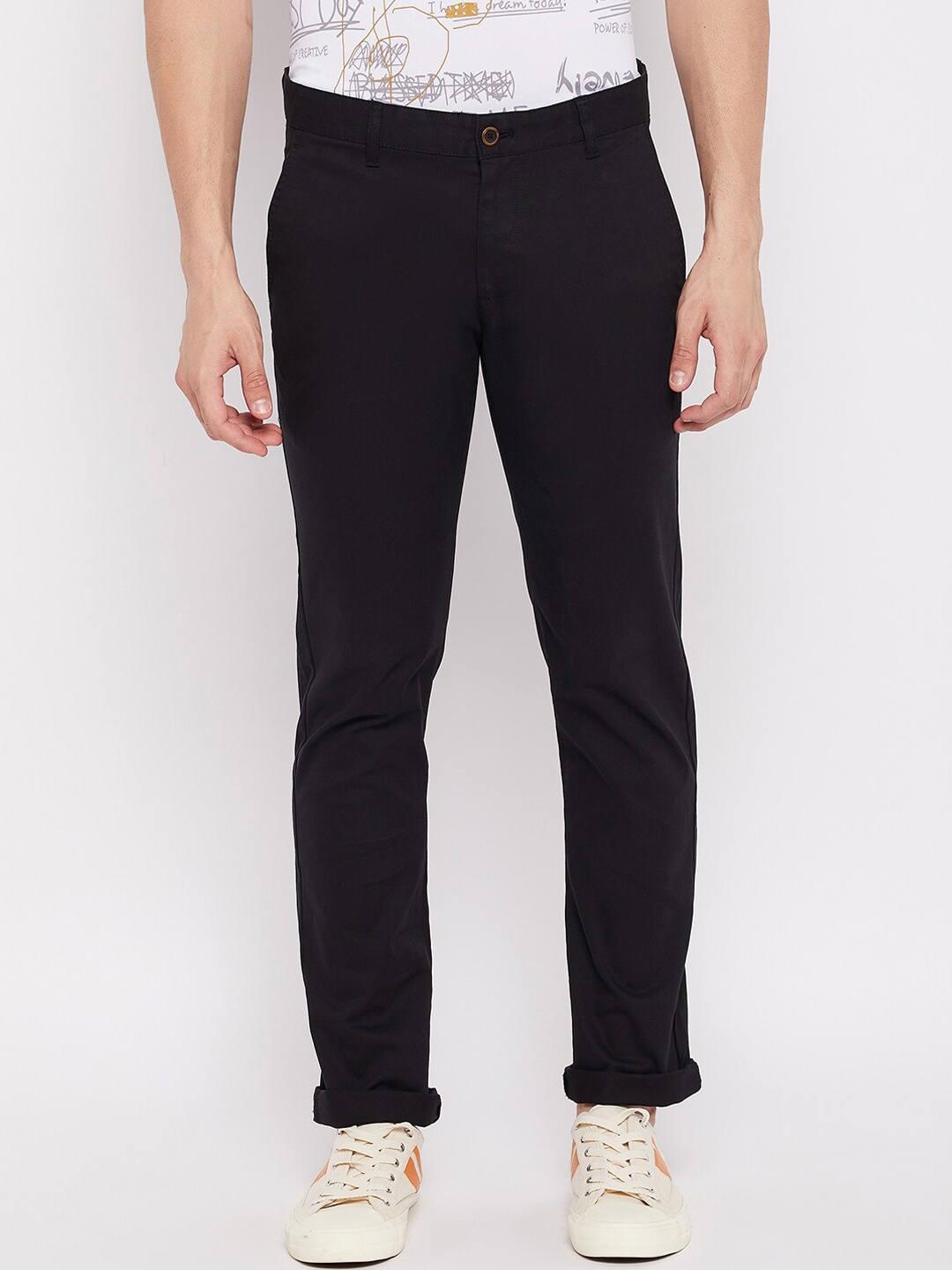 

Duke Men Black Slim Fit Cotton Trousers