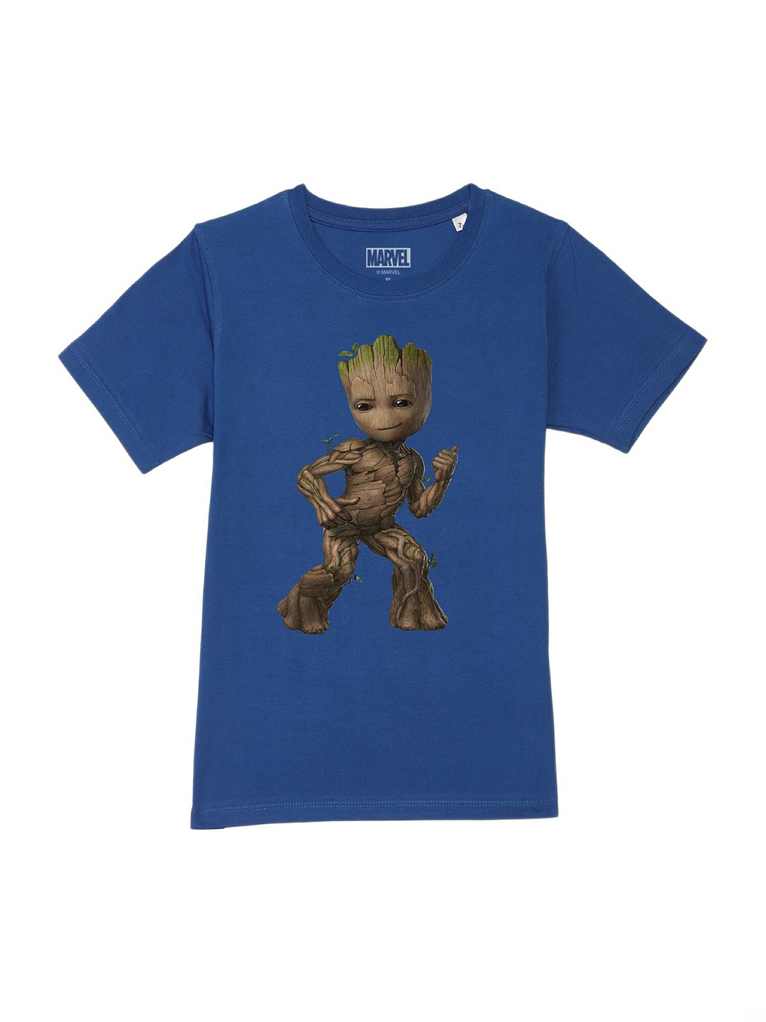 

Marvel by Wear Your Mind Boys Blue Groot Printed Pure Cotton T-shirt