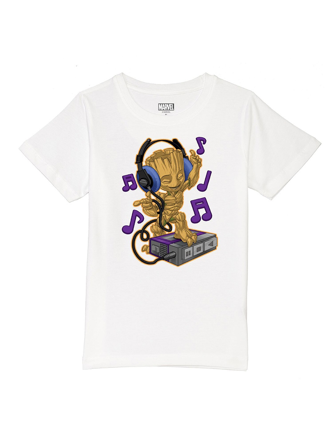 

Marvel by Wear Your Mind Boys White Printed T-shirt