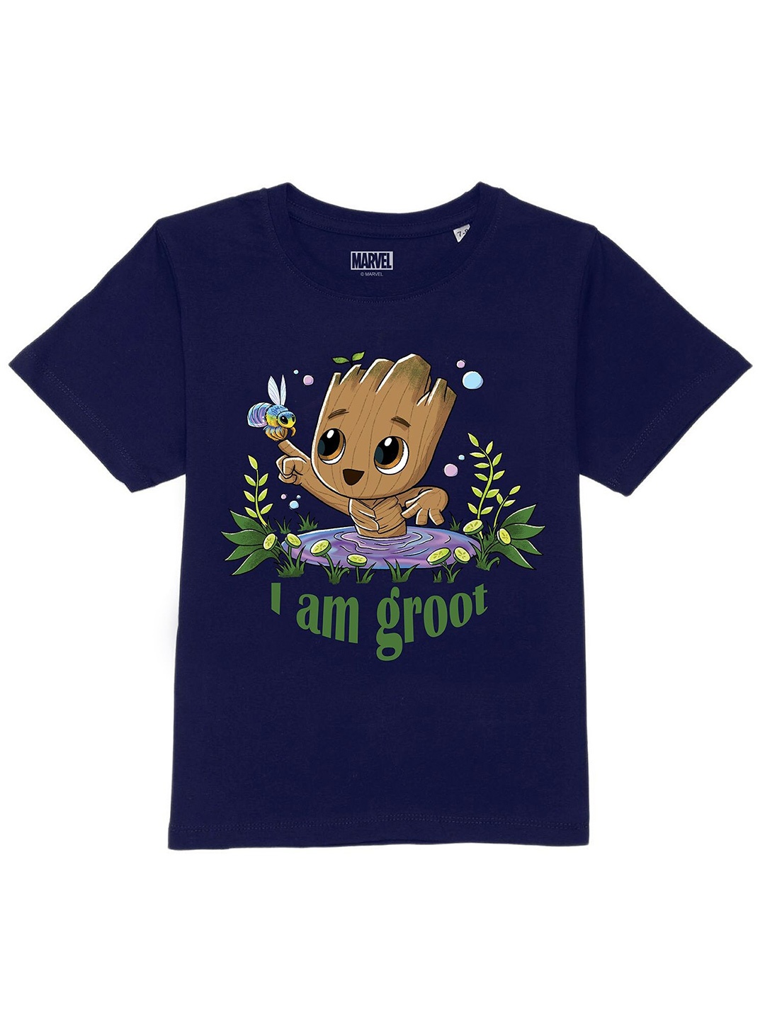 

Marvel by Wear Your Mind Boys Navy Blue & Yellow Printed T-shirt