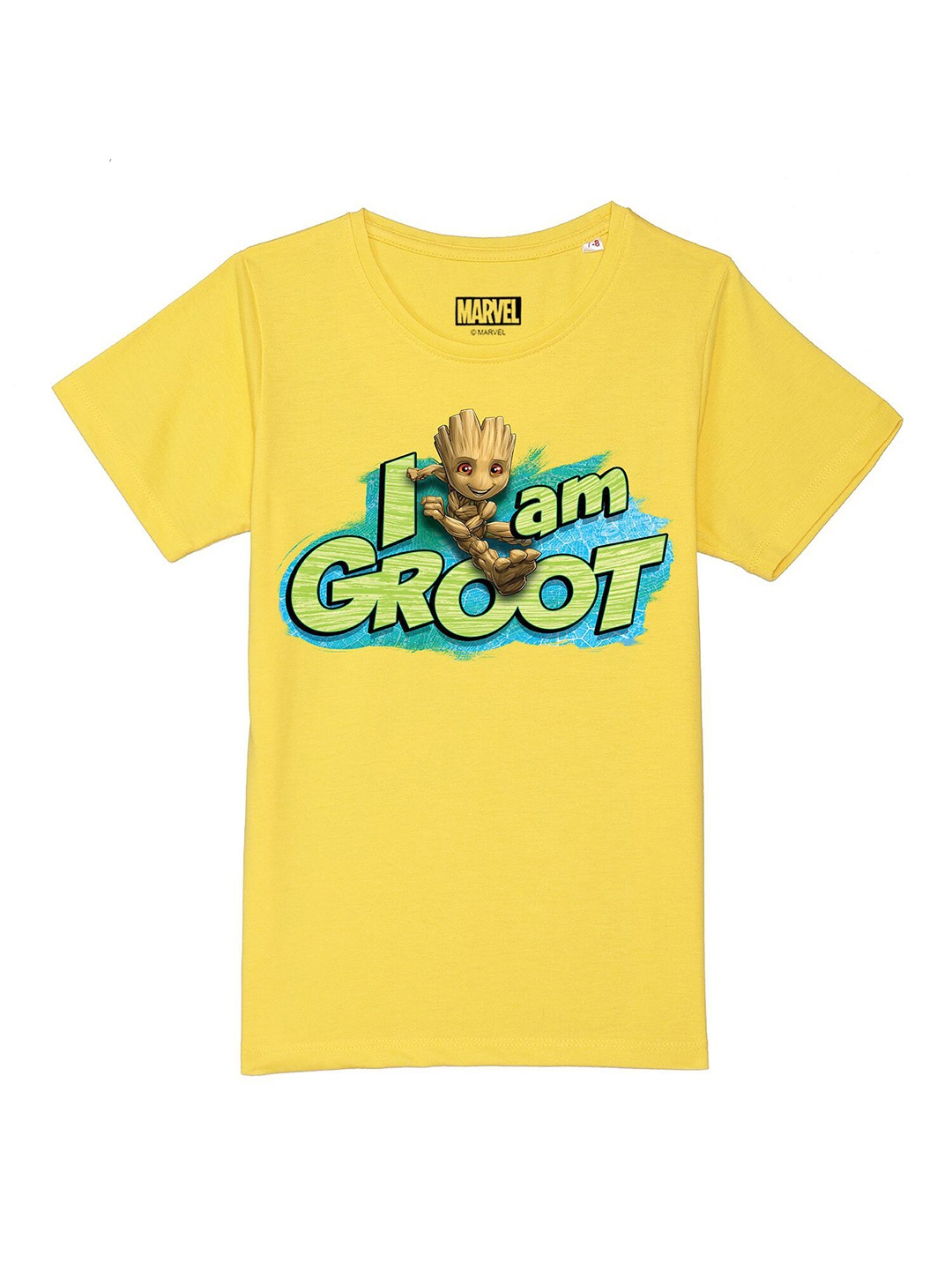 

Marvel by Wear Your Mind Boys Yellow Printed Applique T-shirt