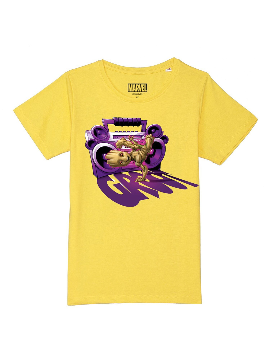 

Marvel by Wear Your Mind Boys Yellow Raw Edge T-shirt