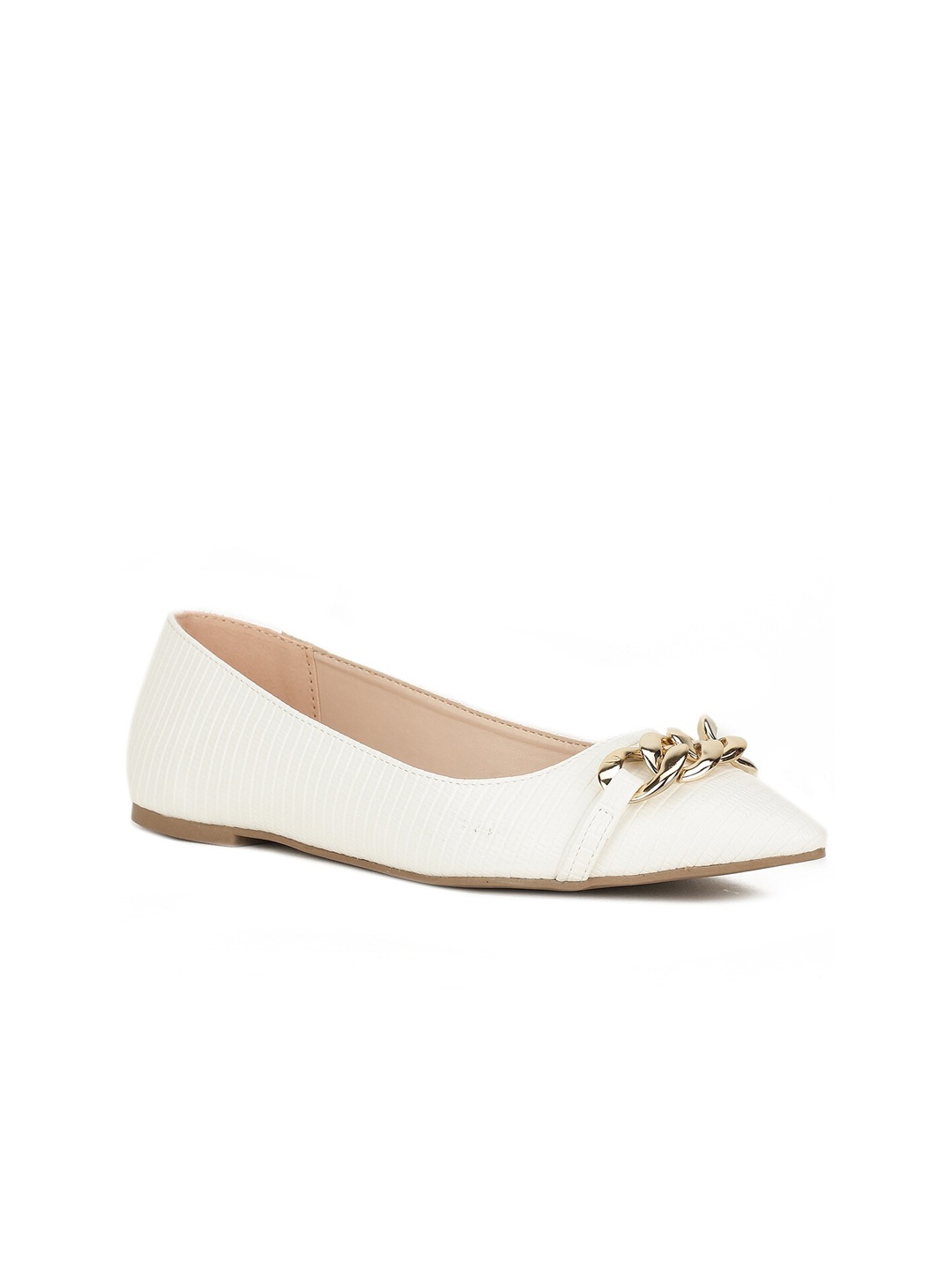 

Bata Women White Embellished Flats