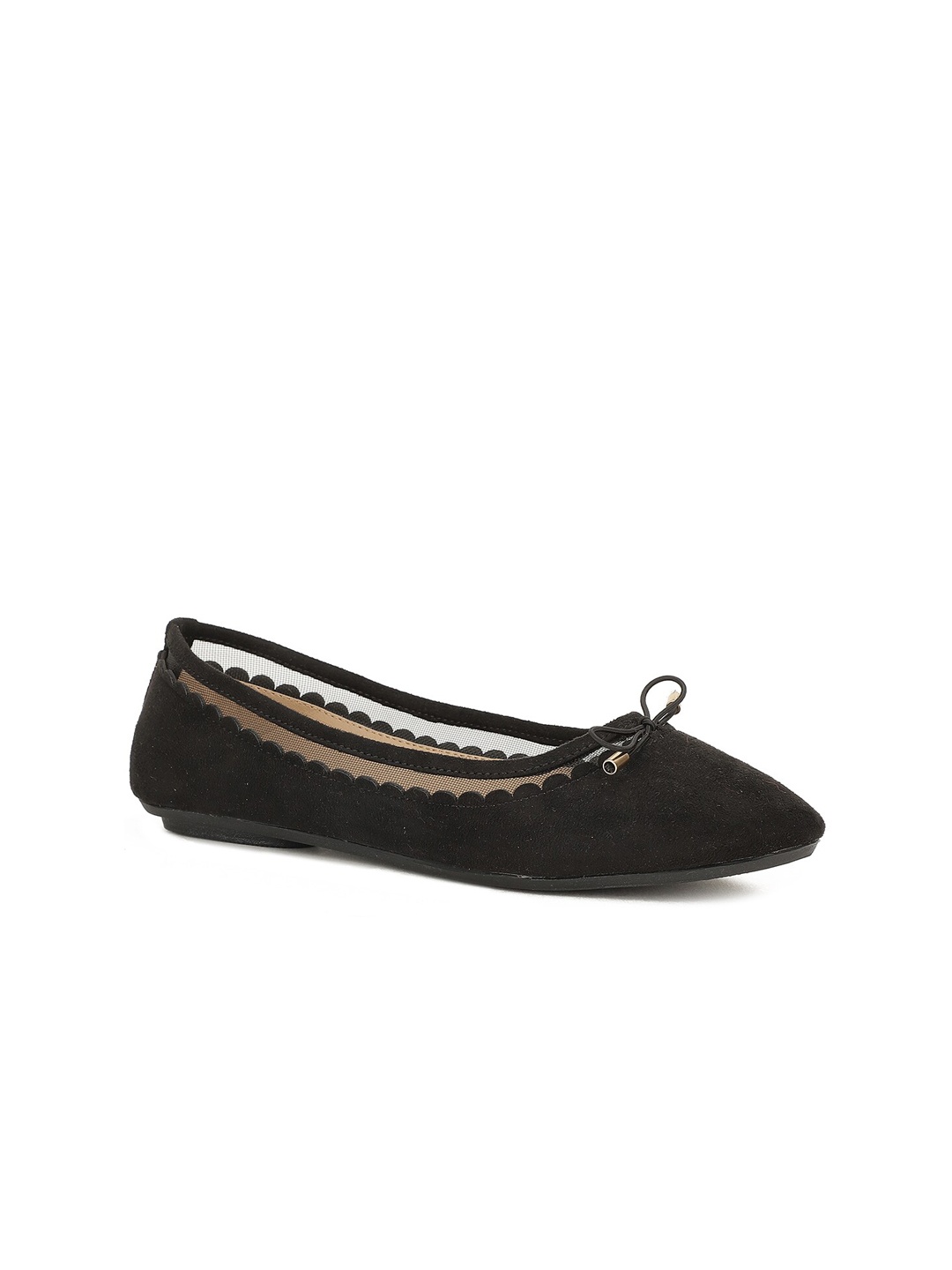 

Bata Women Black Bows Ballerinas Flats