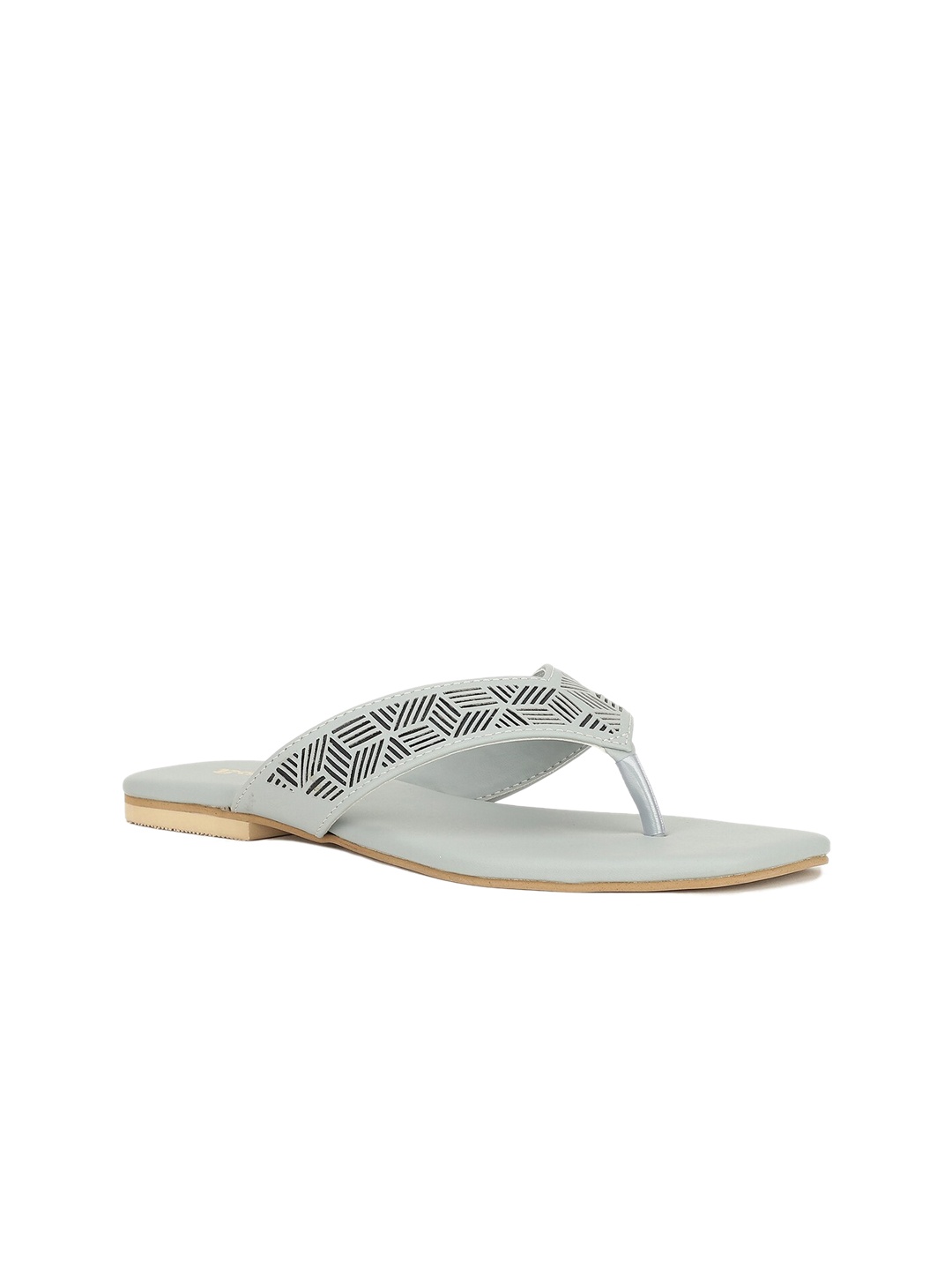 

Bata Women Blue Embellished Laser Cuts Flats