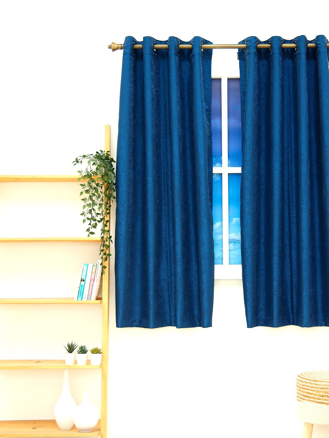 

Ariana Single Navy Blue Black Out Window Curtain