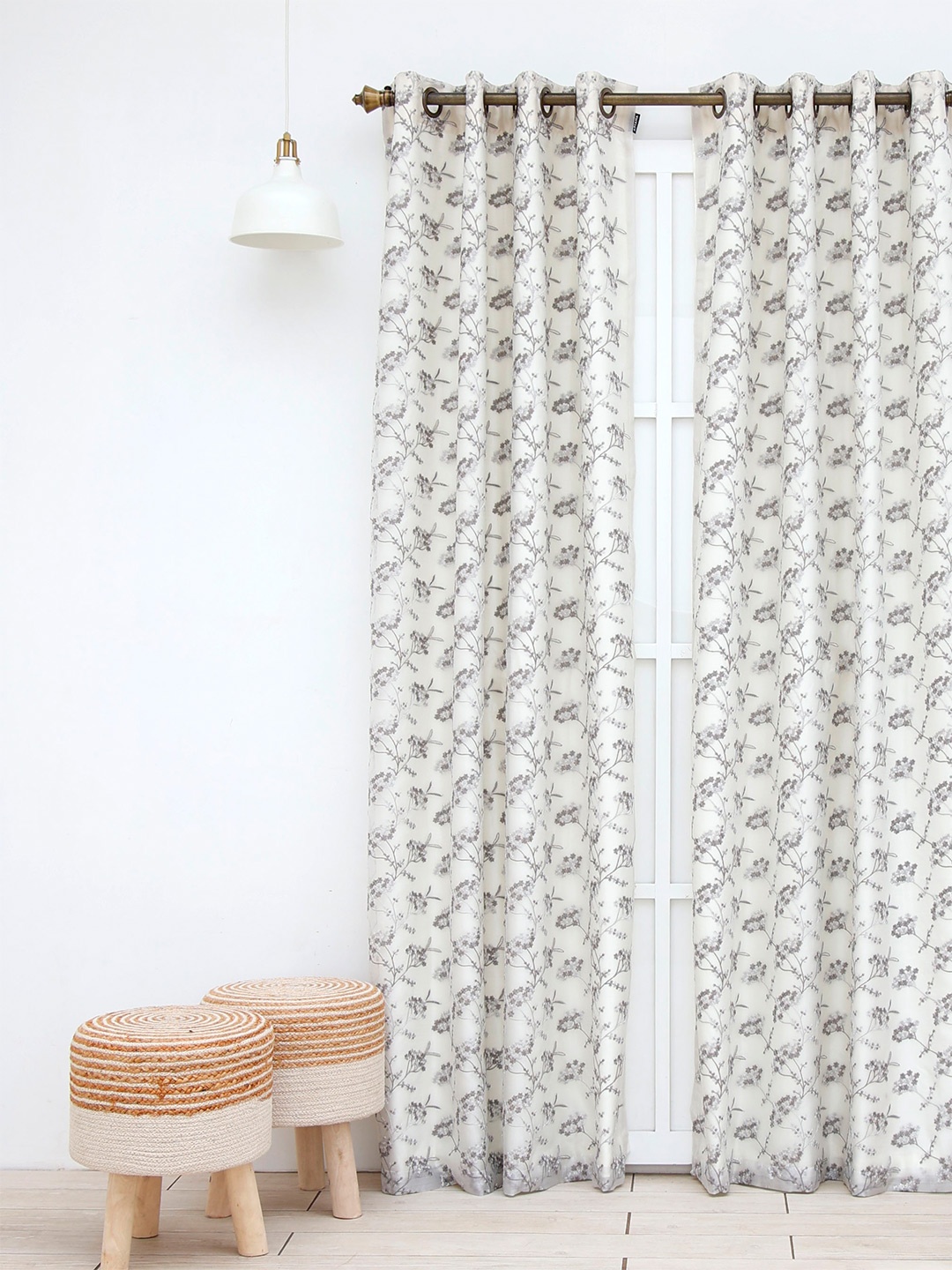 

Ariana Grey & White Floral Door Curtain