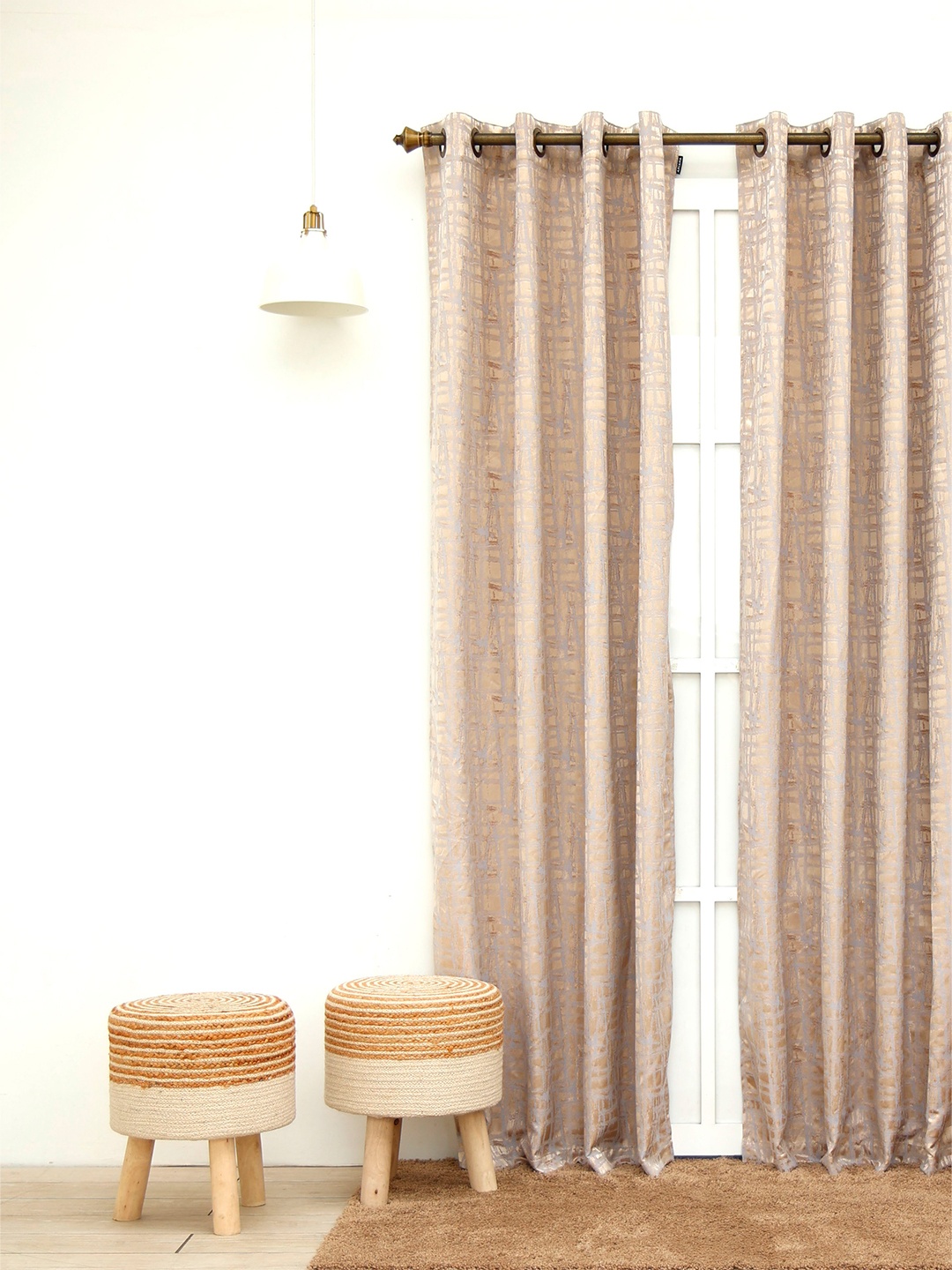 

Ariana White And Grey Floral Embroidered Door Curtain
