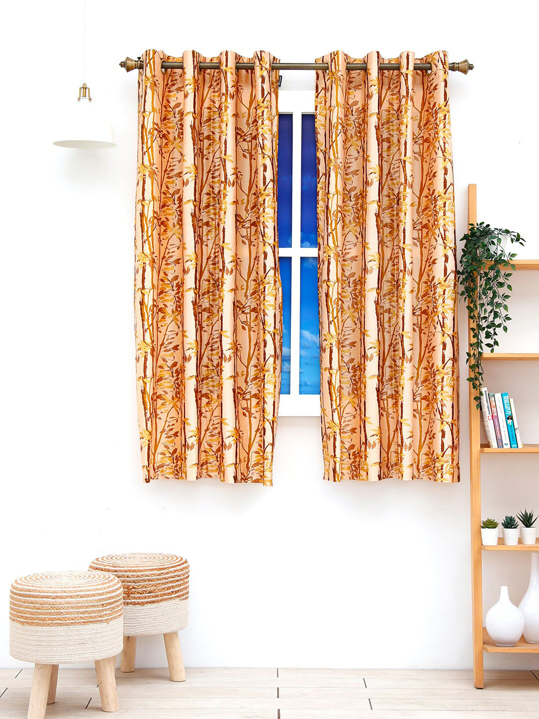 

Ariana Beige & Brown Set of 2 Window Curtain and Sheers