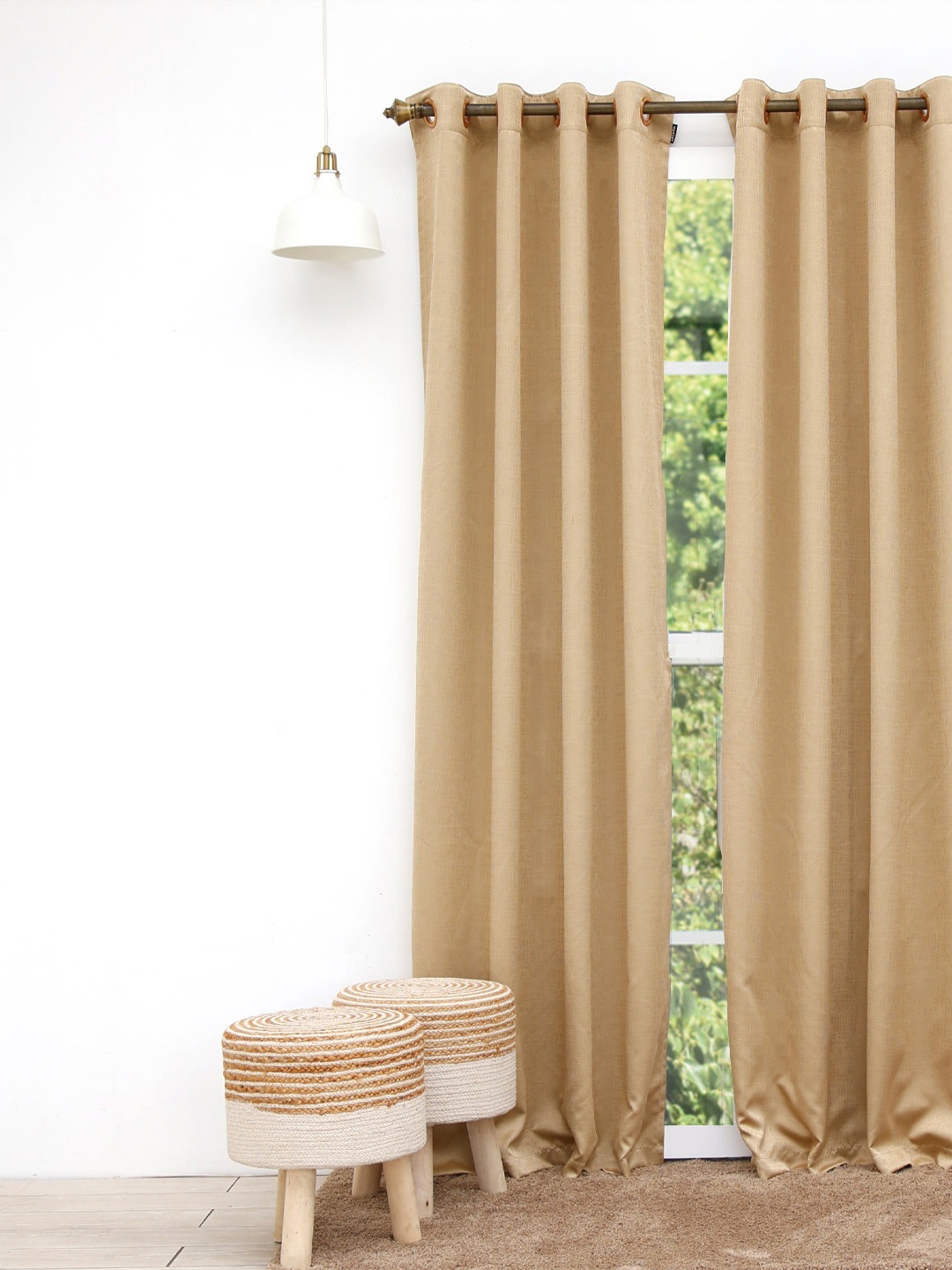 

Ariana Self Design Black Out Door Curtain, Beige