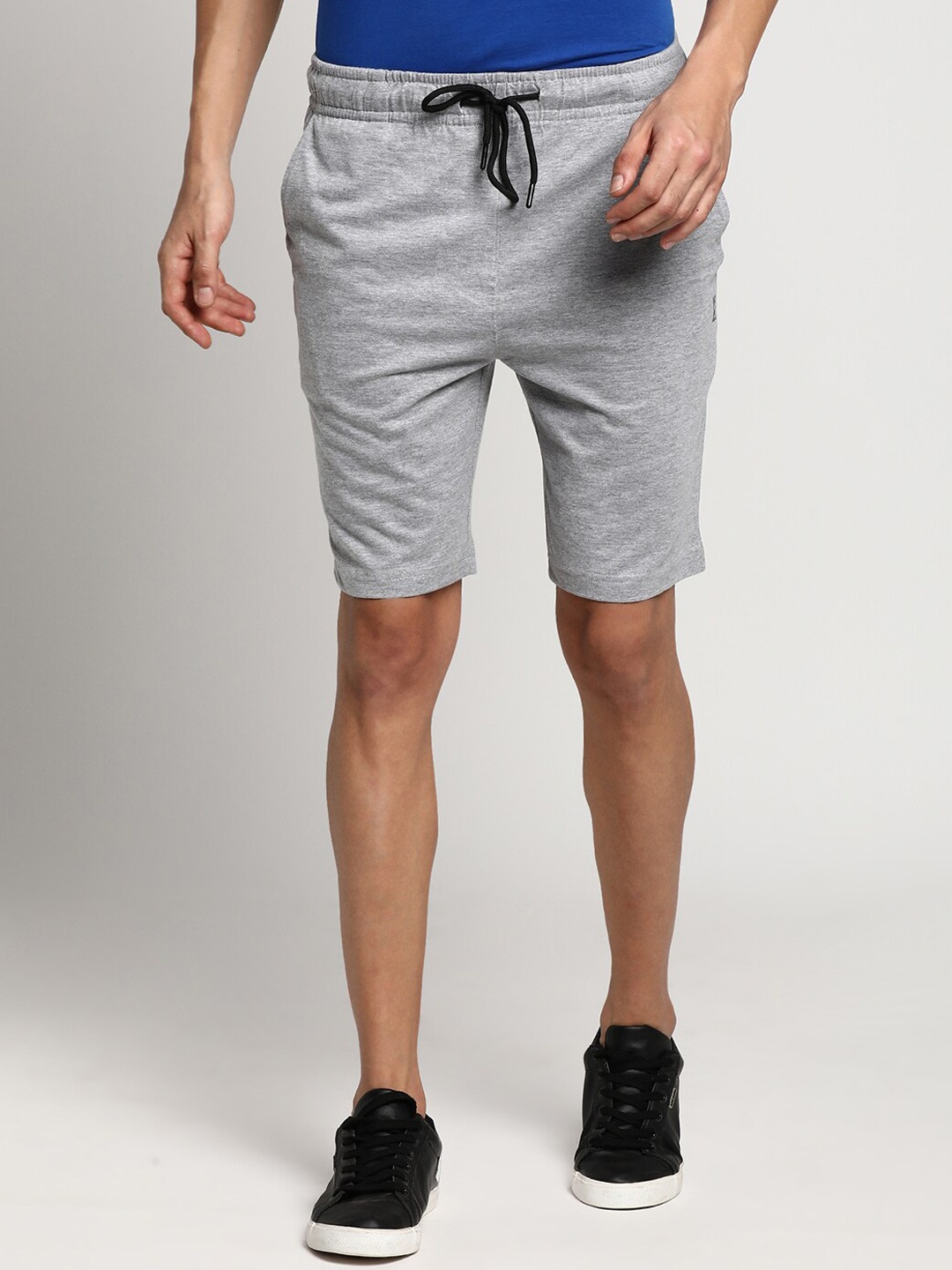 

Turtle Men Grey Melange Slim Fit Training or Gym Sports Shorts