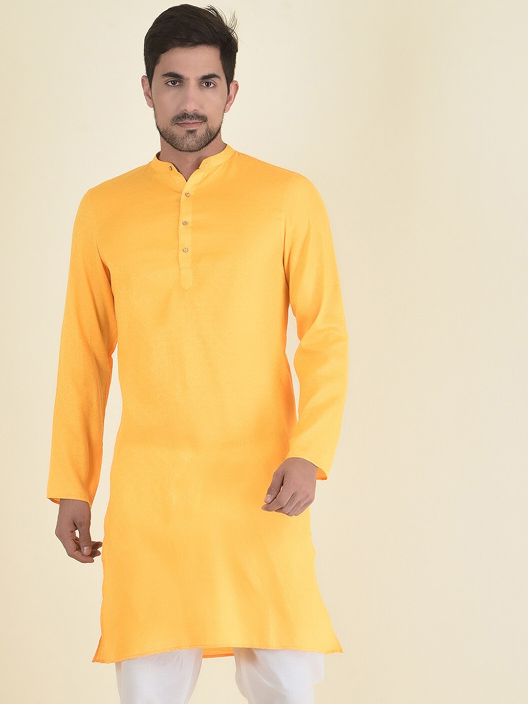 

DEYANN Men Yellow Kurta